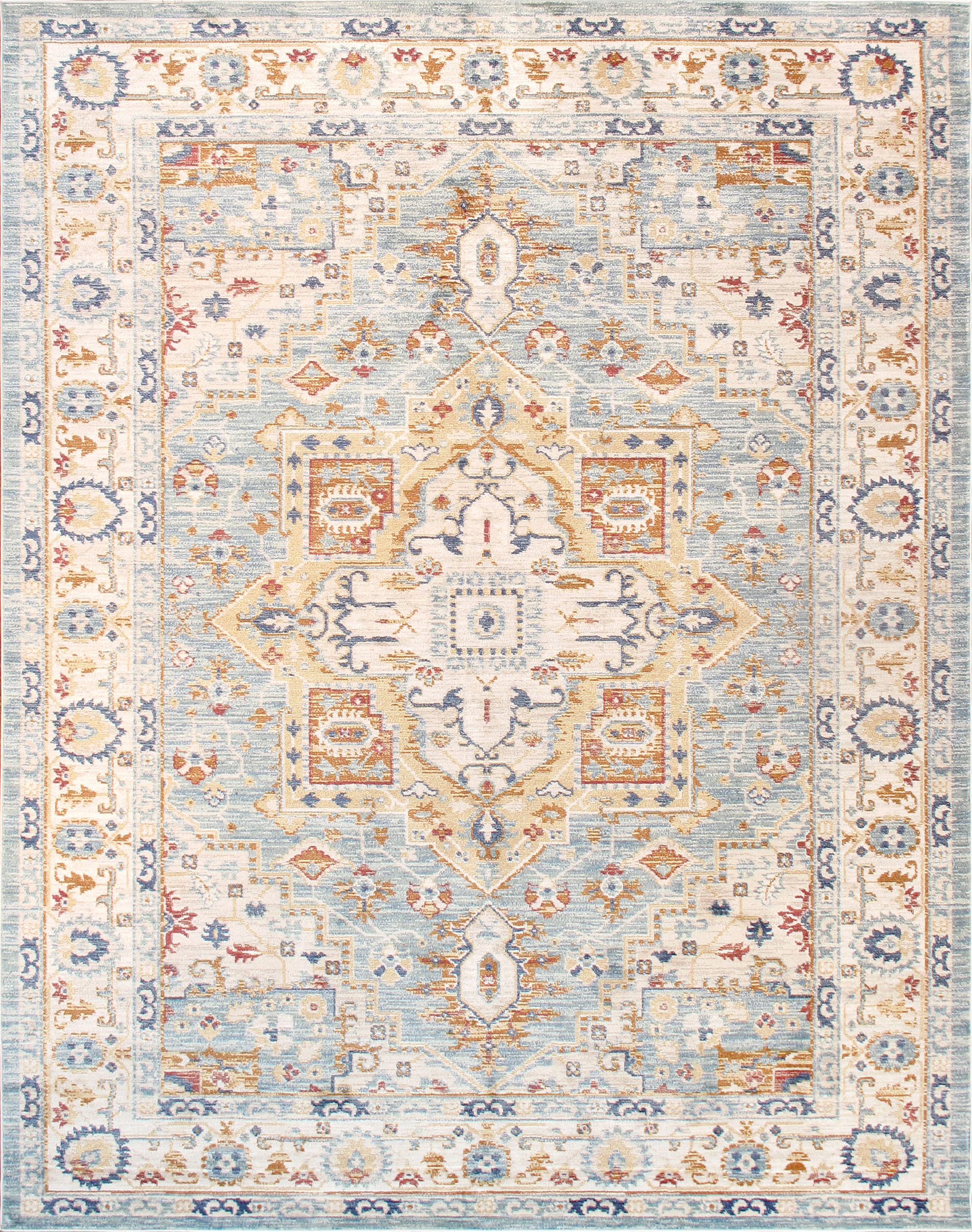 Pasargad - Heritage Collection Power Loom L Blue and Ivory Area Rug PFH-02