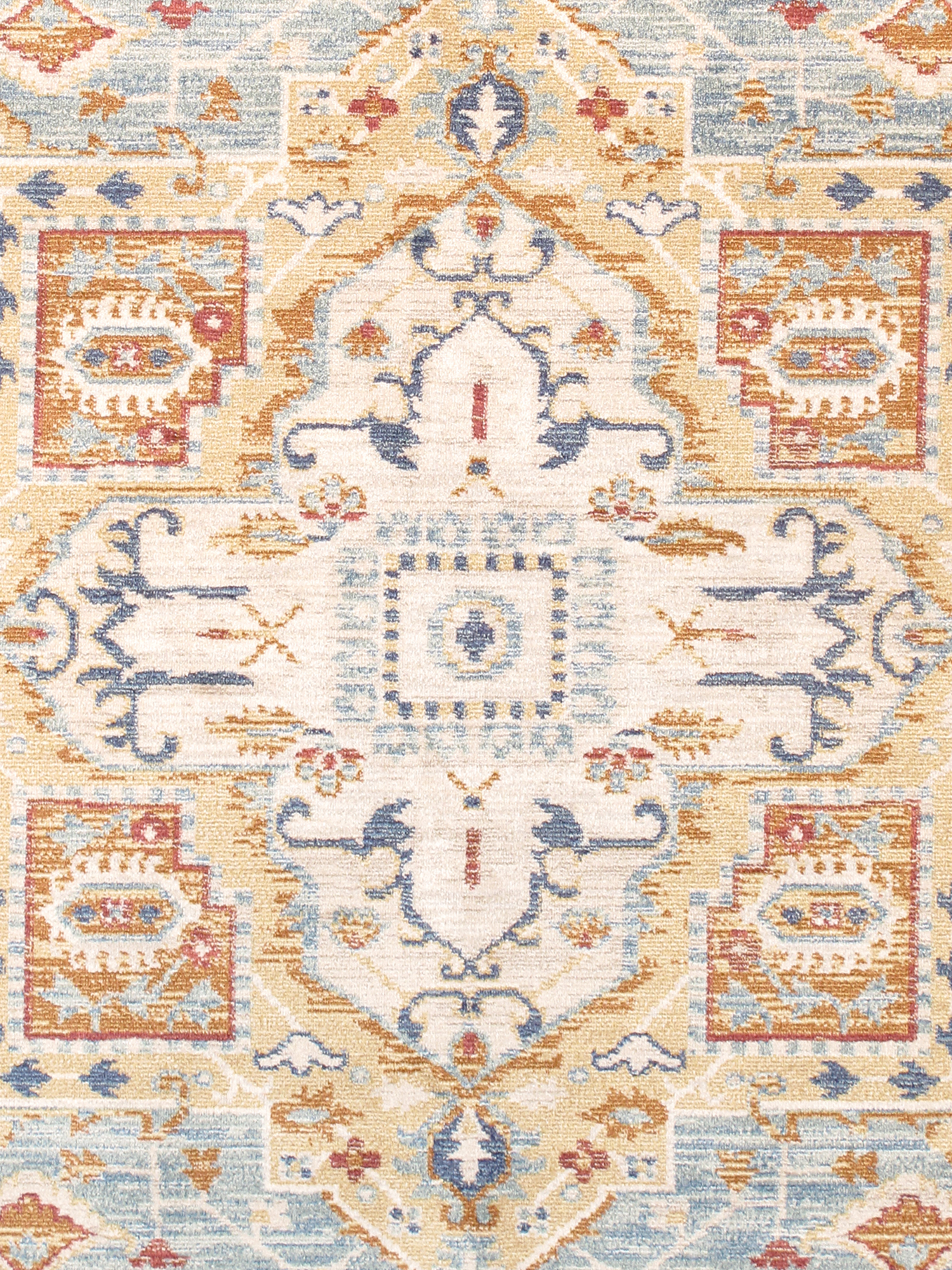 Pasargad Heritage Collection Power Loom Polypropylene/Polyester Area Rug - L. Blue/Ivory, 48" x 72" (pfh-02 4x6)