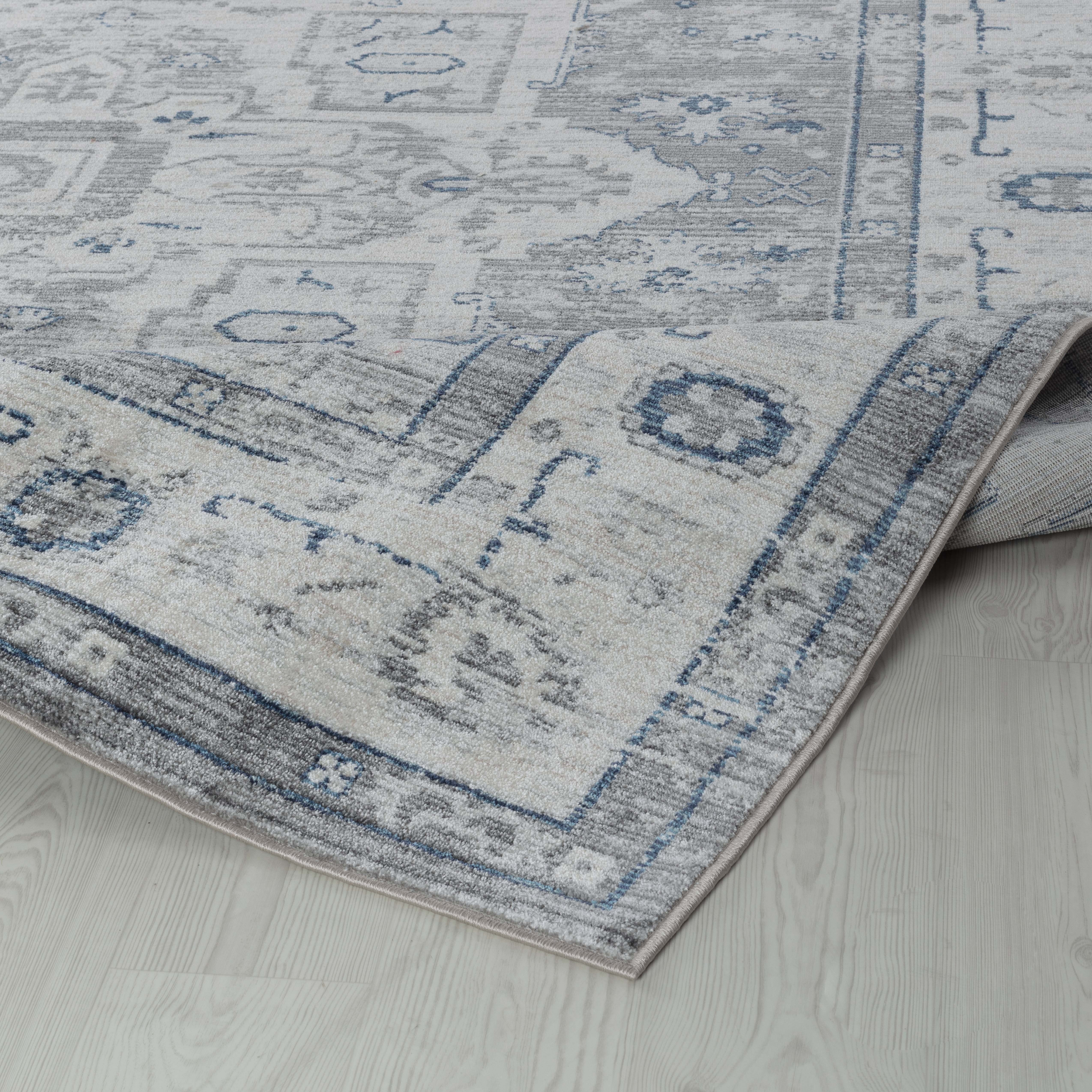 Pasargad Heritage Collection Power Loom Polypropylene/Polyester Area Rug - Gray/Ivory, 48" x 72" (pfh-02G 4x6)