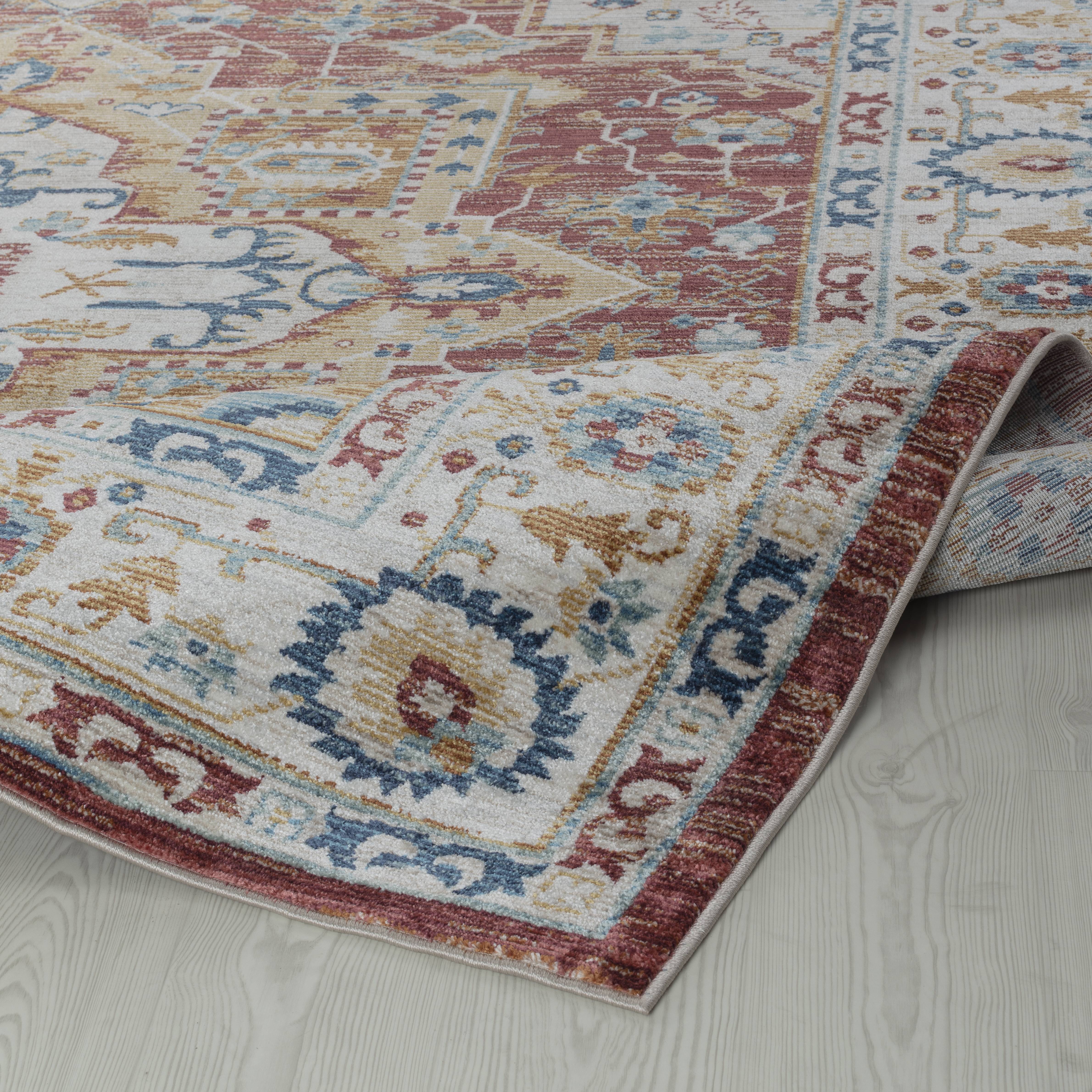 Pasargad Heritage Collection Power Loom Polypropylene/Polyester Area Rug - Rust/Ivory, 120" x 168" (pfh-02R 10x14)