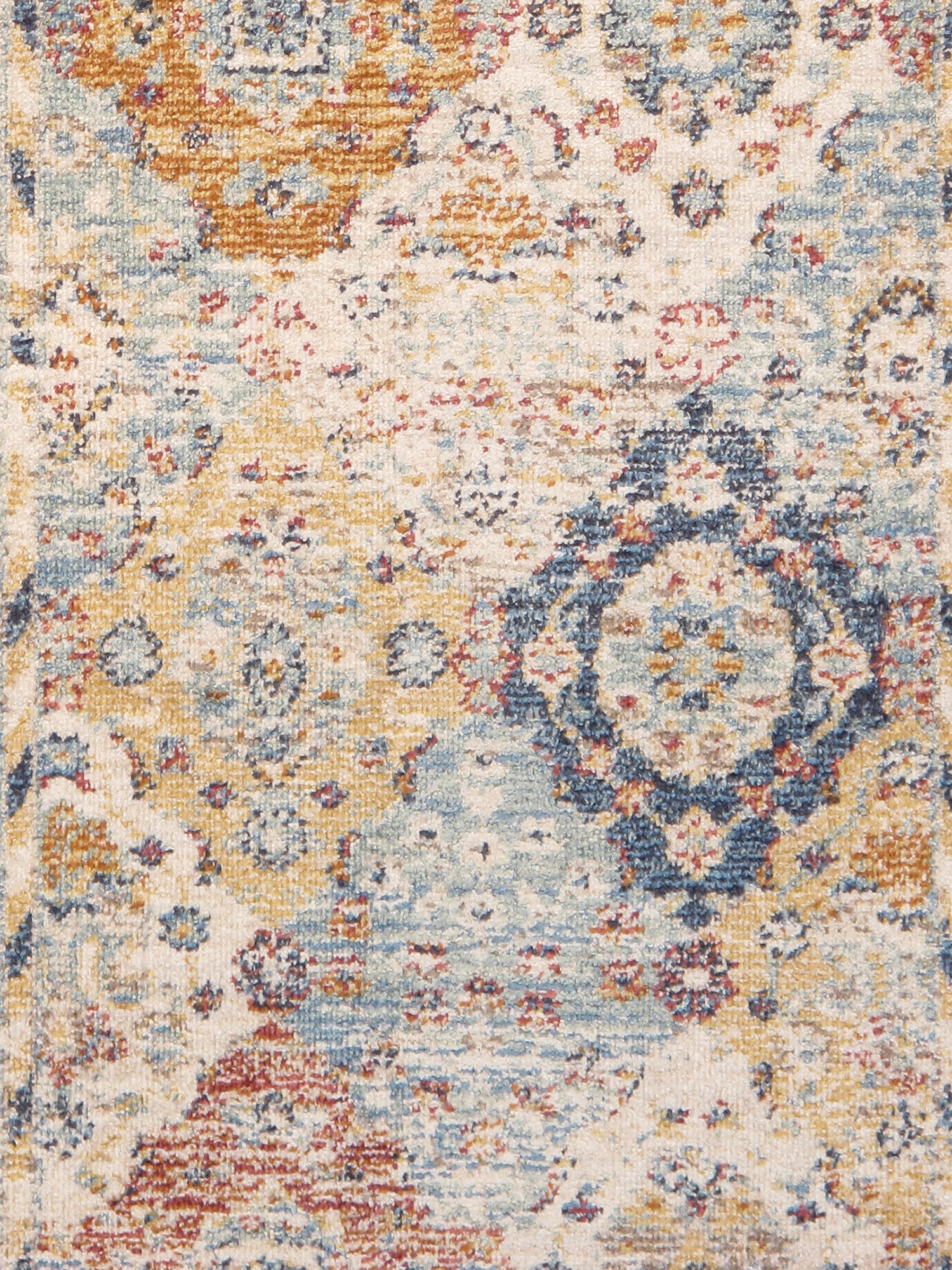 Pasargad Heritage Collection Power Loom Polypropylene/Polyester Area Rug - L. Blue/Multi, 30" x 120" (pfh-07 2.06x10)