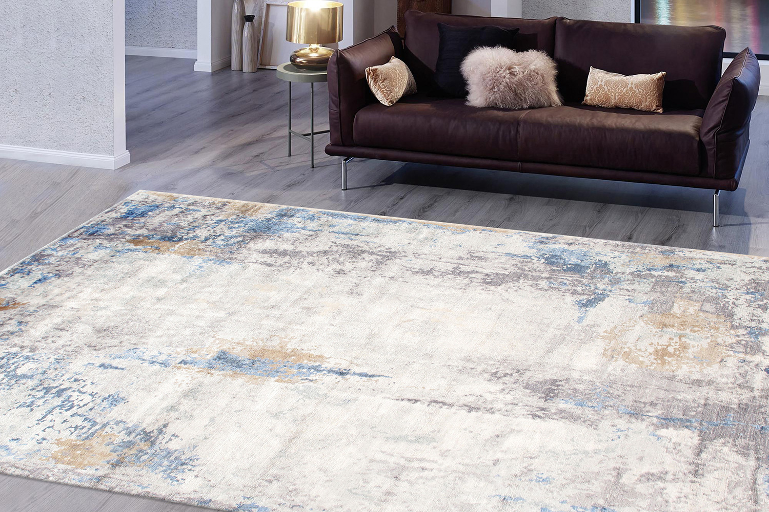 Pasargad - Modern Collection Hand-Knotted Silk and Wool Area Rug 96'' x 122'' (PG-1822-14 8X10)