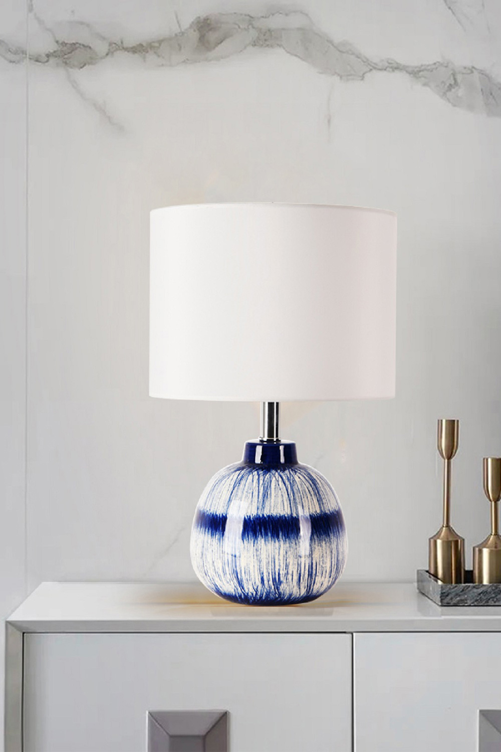 Pasargad - Joshua Collection Metal and Ceramic Table Lamp Lights