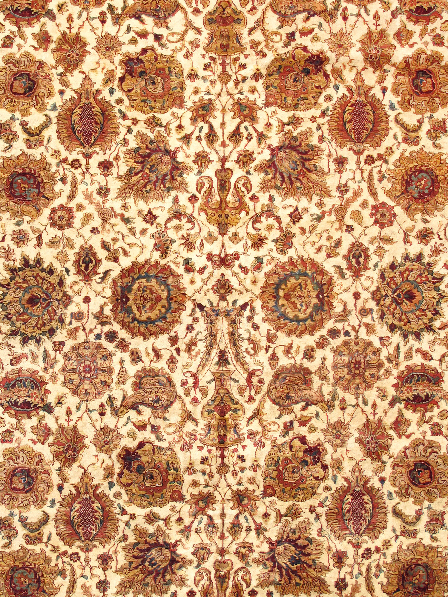 Pasargad - Crown Jewel Collection Hand-Knotted Lamb's Wool Area Rug in Beige/Red, 146" x 196" (PH-257 12X16)