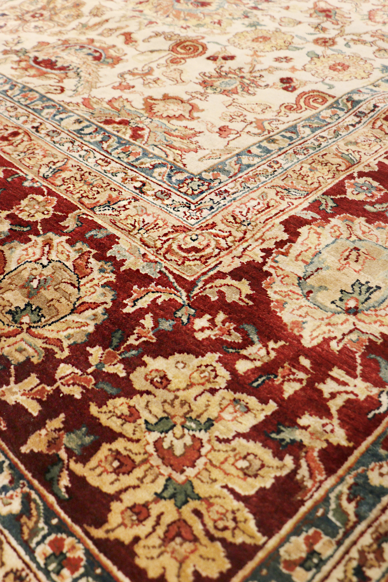 Pasargad - Crown Jewel Collection Hand-Knotted Lamb's Wool Area Rug in Beige/Red, 146" x 196" (PH-257 12X16)