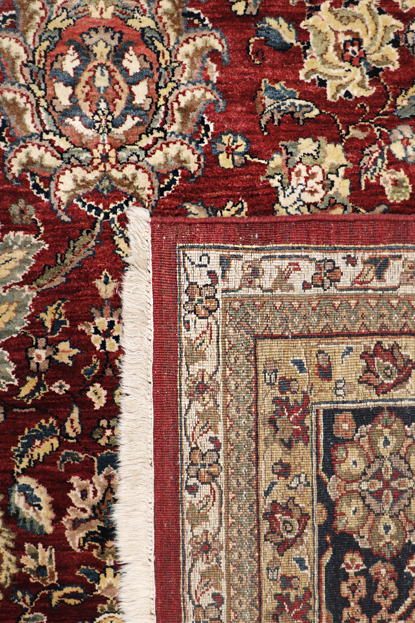 Pasargad - Agra Collection Hand-Knotted Lamb's Wool Area Rug in Red/Navy, 145" x 181" (PH-338 12X15)