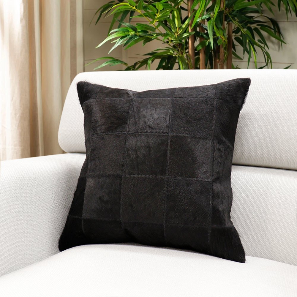 Pasargad - Zippered Cowhide Throw Pillow in 17" x 17" (PICU-19)