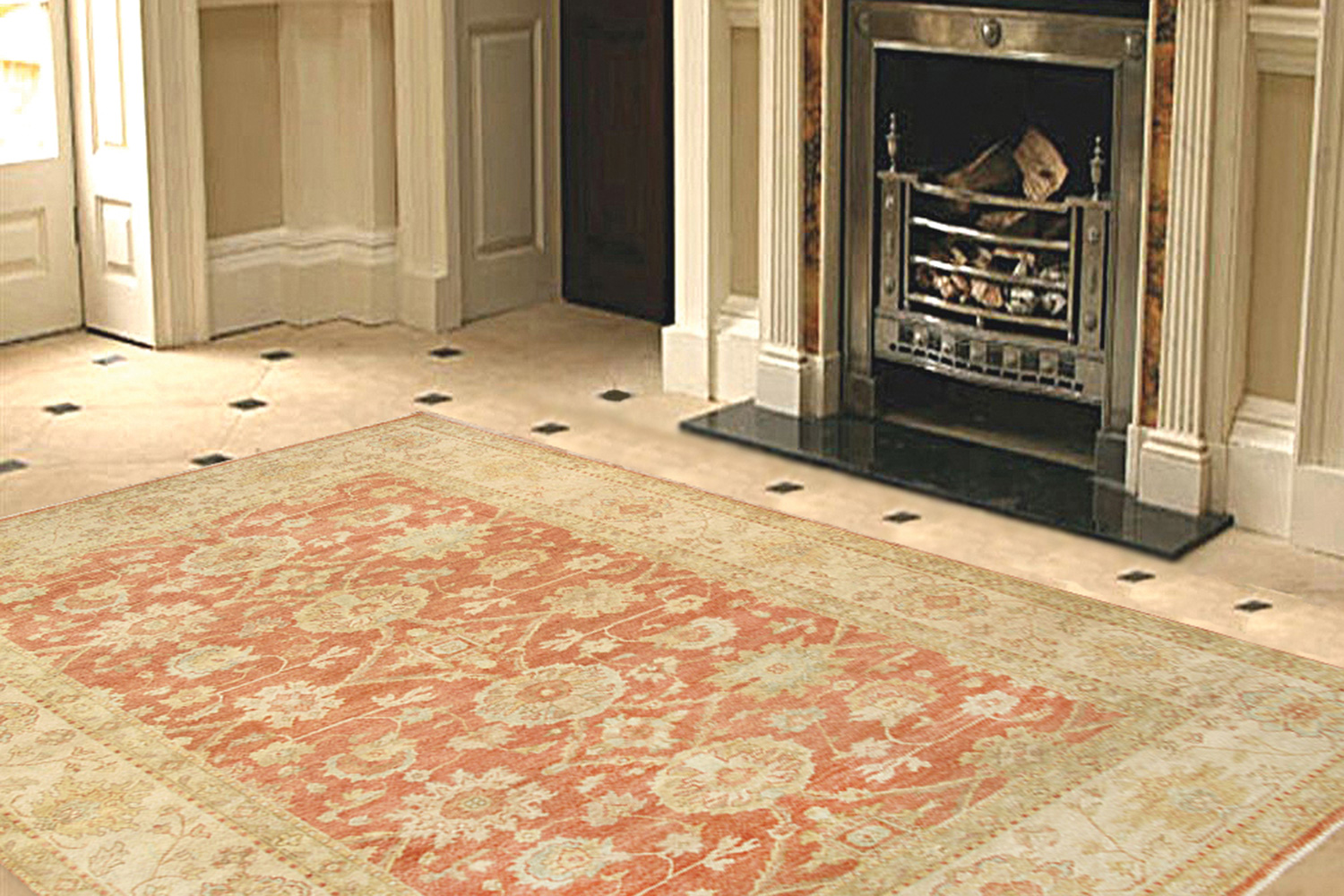 Pasargad Sultanabad Collection Hand-Knotted Lamb's Wool Area Rug (PJ-504 10X14) - 123'' x 169''