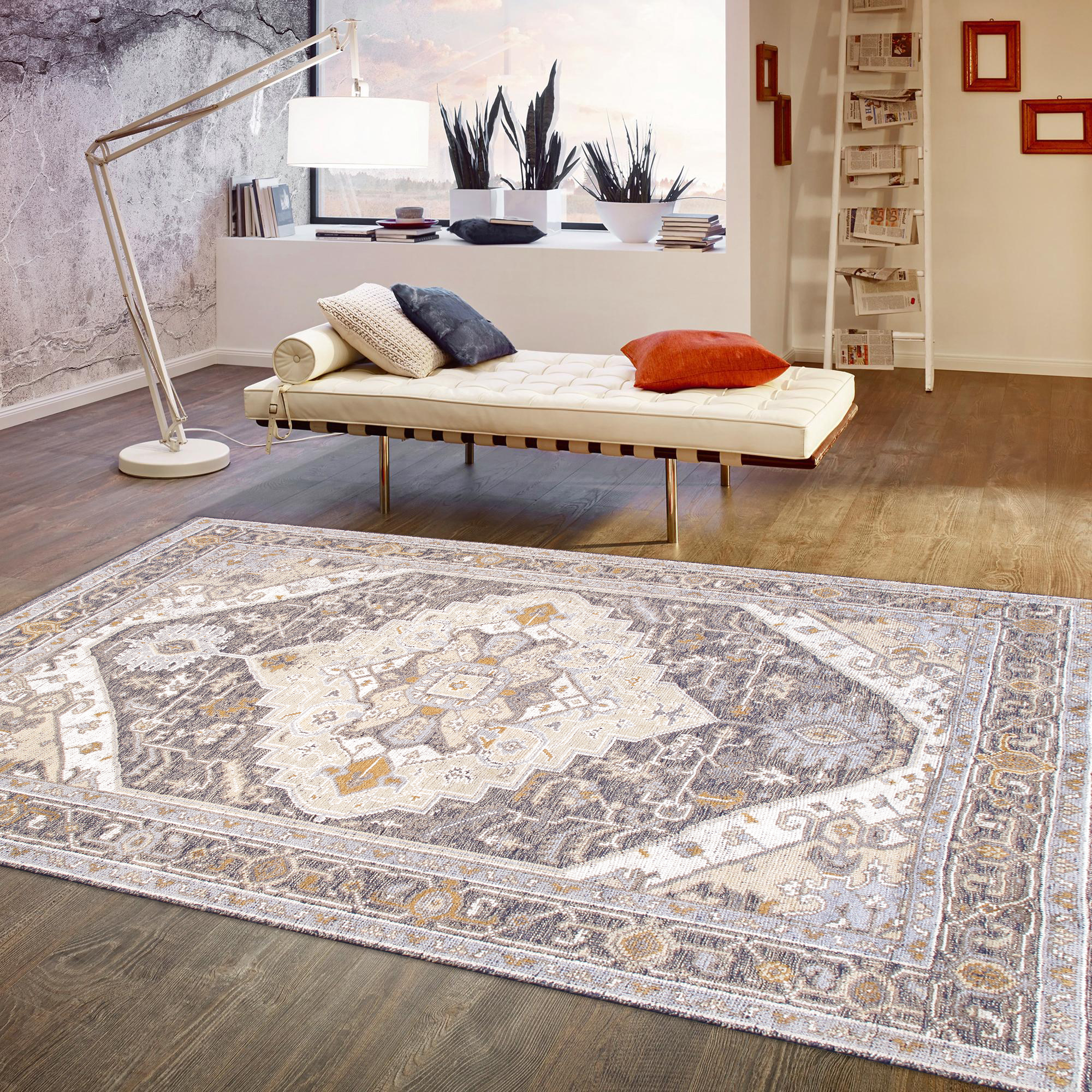 Pasargad - Serapi Collection Hand-Knotted Silk/Wool Area Rug in Blue, 98" x 122" (PJK-18 8x10)