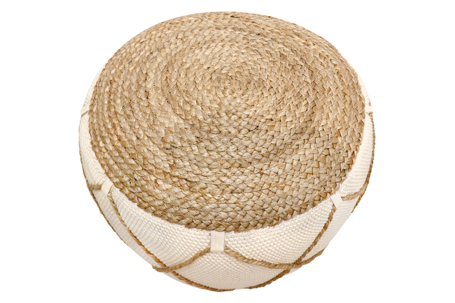 Pasargad - Santorini Cotton and Jute Pouf PJO-5901L