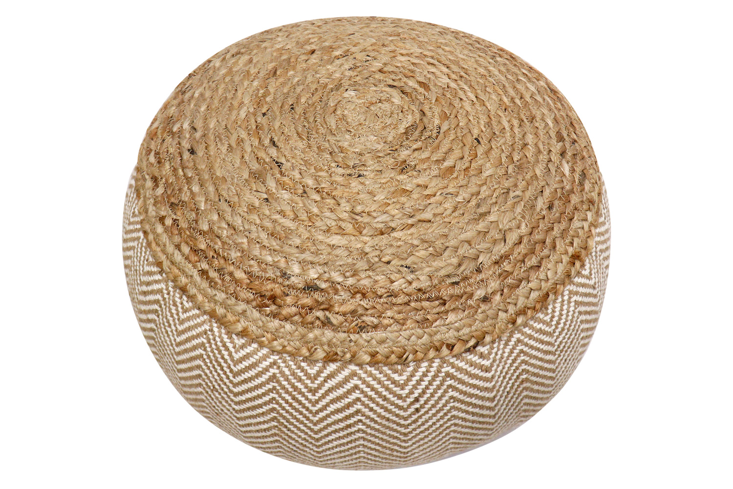 Pasargad - Santorini Cotton and Jute Pouf PJO-5967L