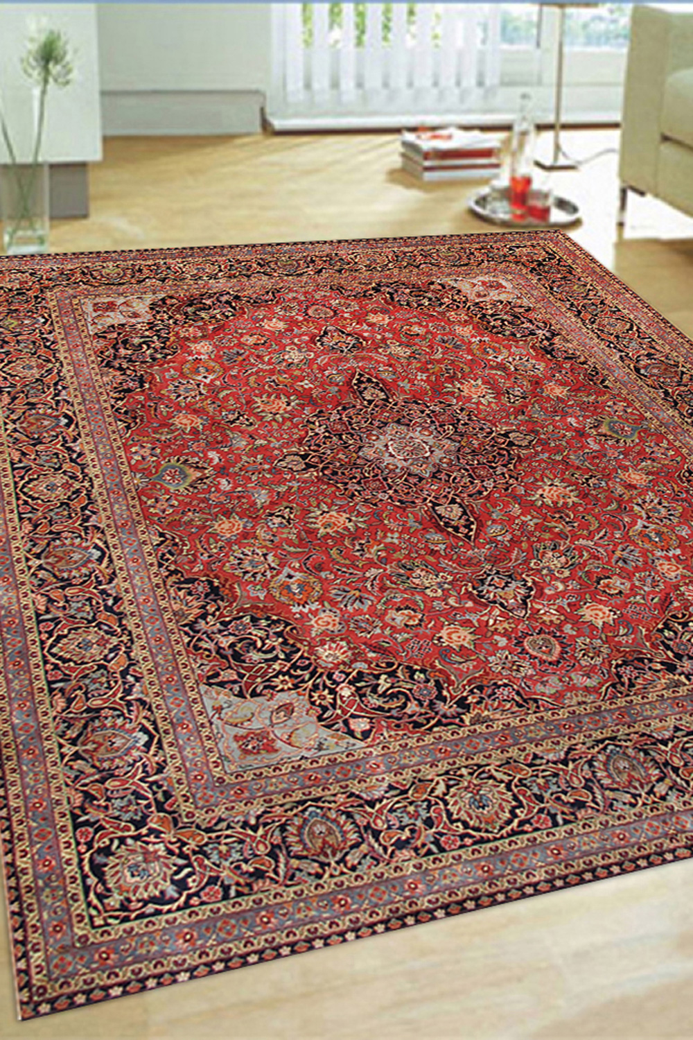 Pasargad - Kashan Collection Hand-Knotted Lamb's Wool Area Rug PL