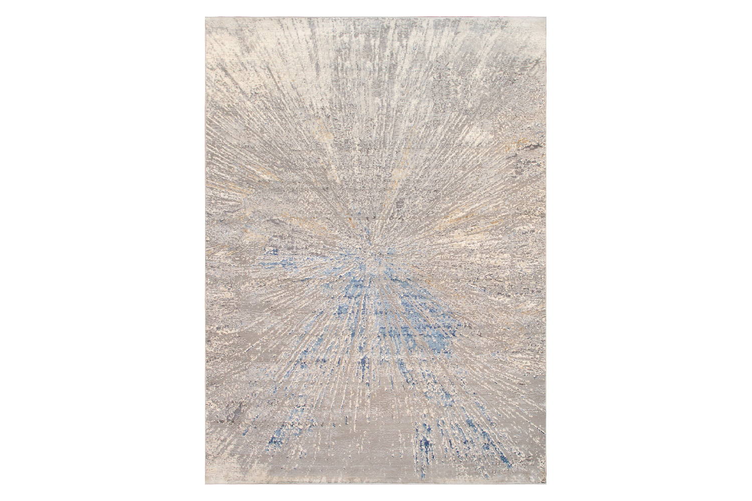 Pasargad - Starburst Design Power Loom White Area Rug PL-694D