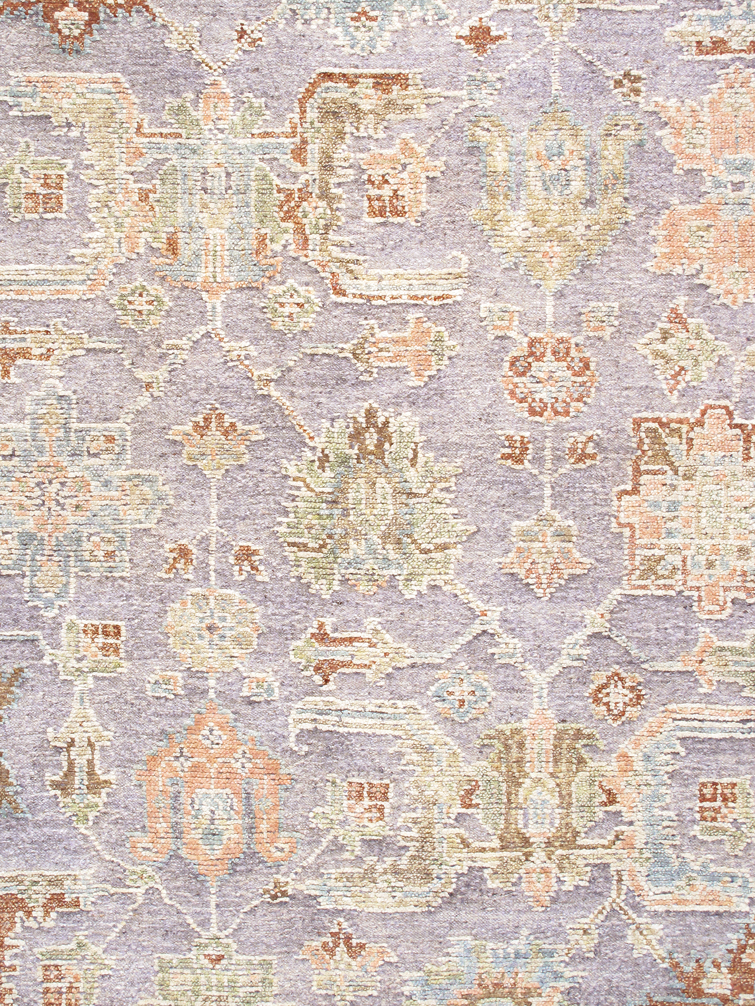 Pasargad - Oushak Collection Hand-Knotted Wool Area Rug in Purple/Salmon, 111" x 147" (PLO-103 9x12)