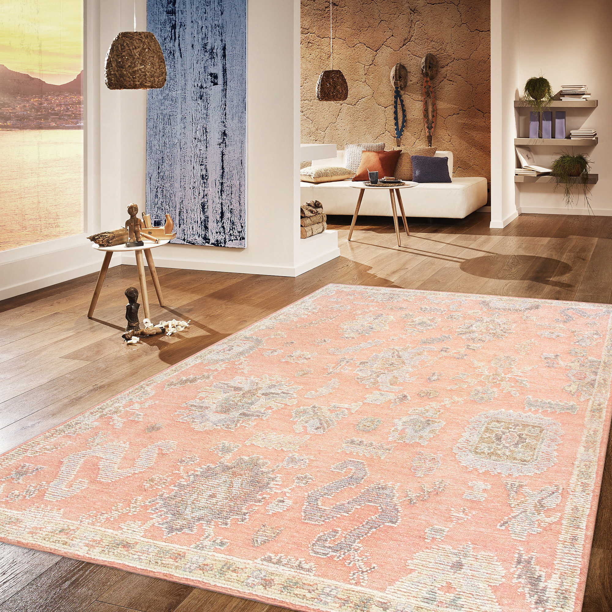 Pasargad - Oushak Collection Hand-Knotted Wool Area Rug in Salmon, 111" x 146" (PLO-39 9x12)