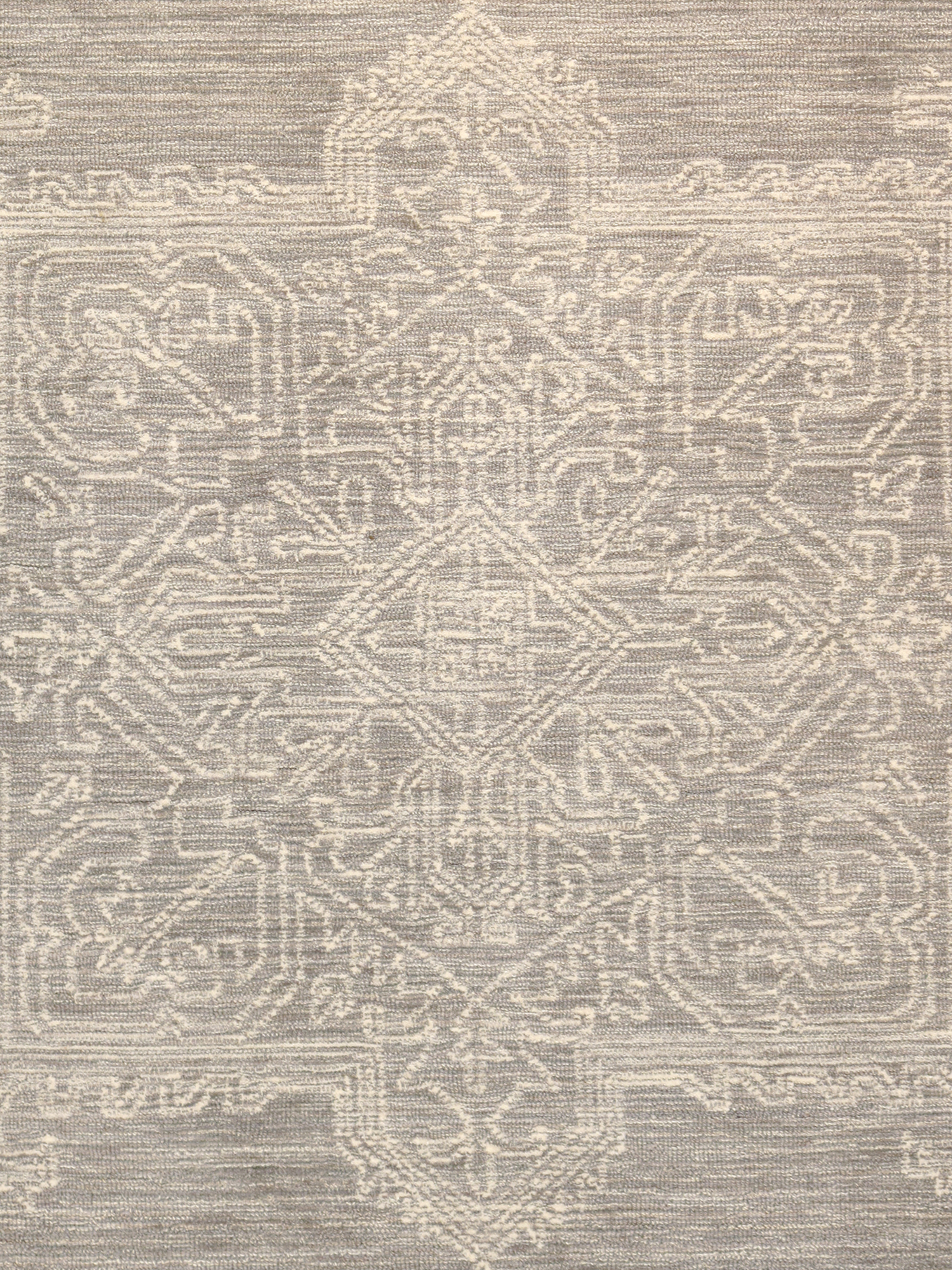 Pasargad Modern Collection Hand-Tufted Bamboo Silk/Wool Area Rug - Silver/Ivory, 117" x 165" (plt-5116 10x14)