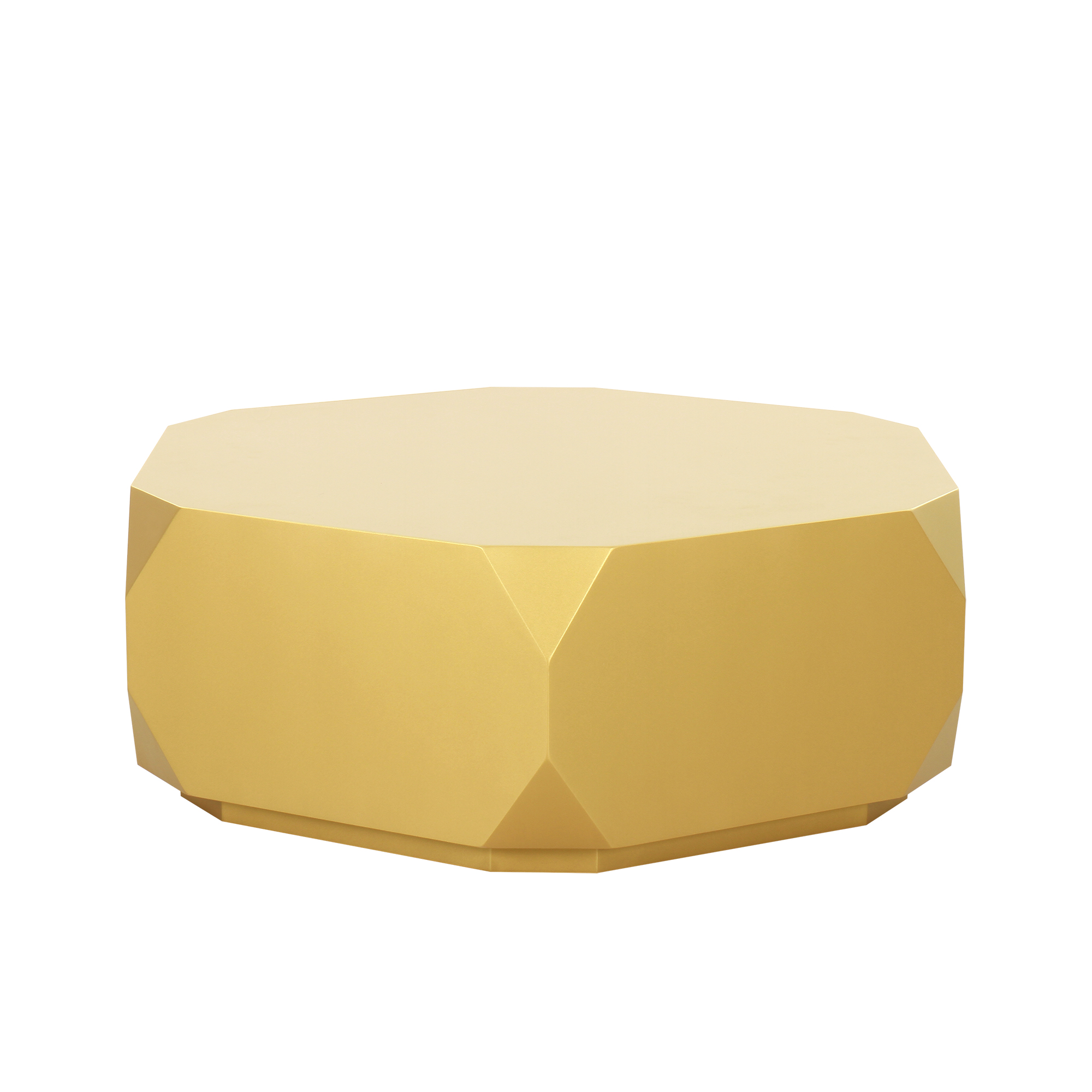 Pasargad Selva Round Coffee Table - Gold, Wood