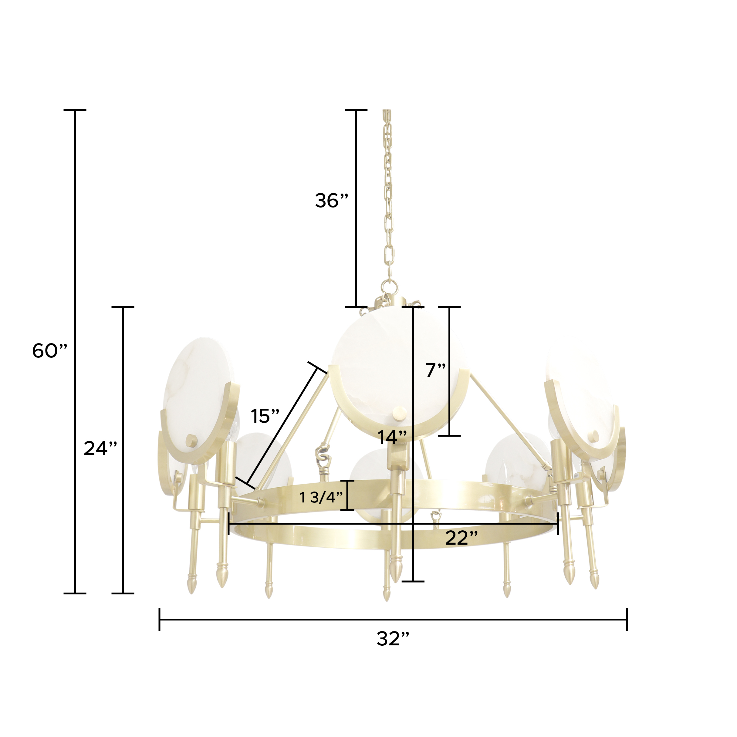 Pasargad - Vendome 8-Lights Candle Style Wagon Wheel LED Chandelier in Gold/Clear, Glass/Steel