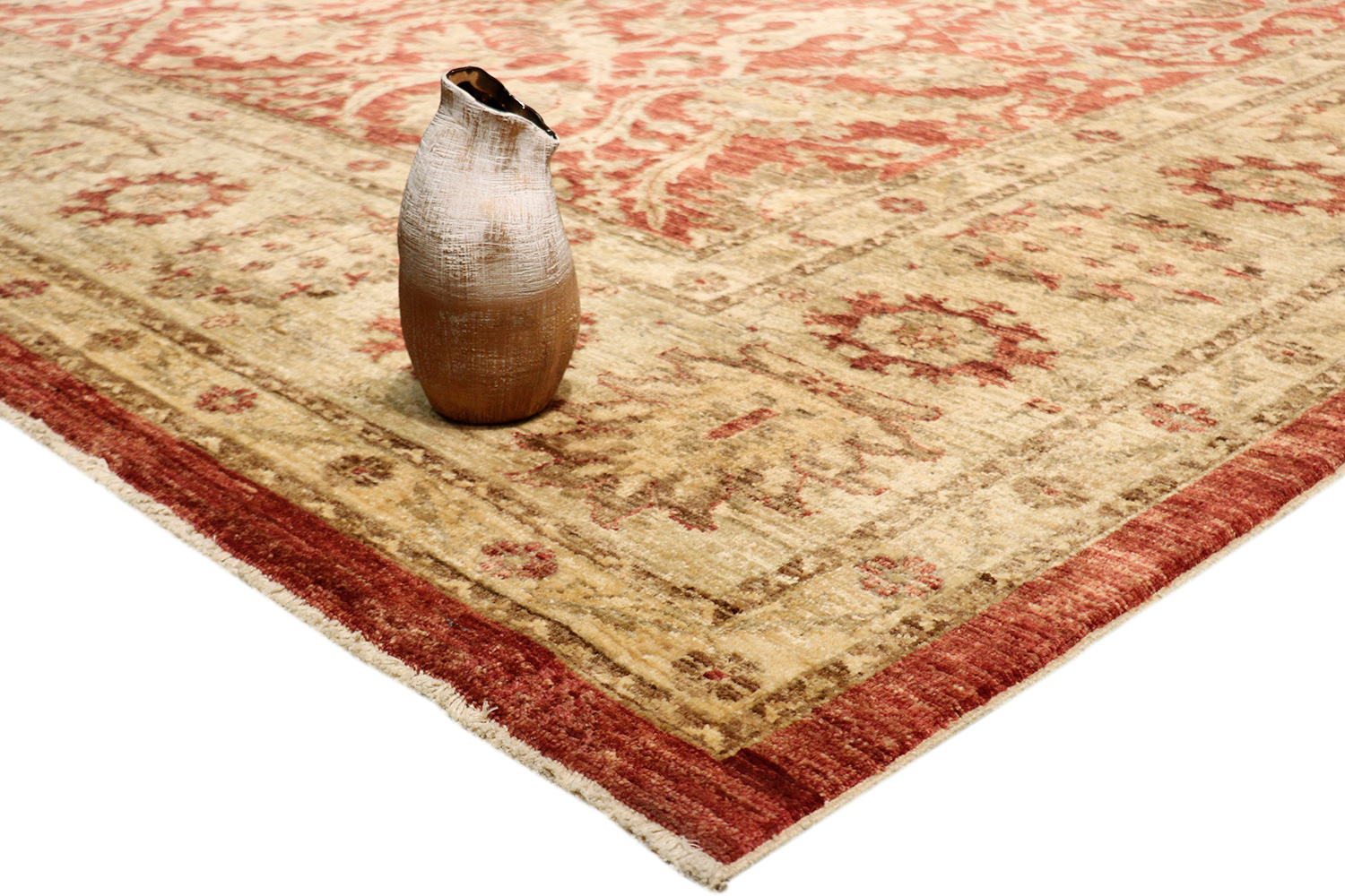 Pasargad Ferehan Collection Hand-Knotted Lamb's Wool Area Rug (PMG-301 RUST 9X12) - 109'' x 144''