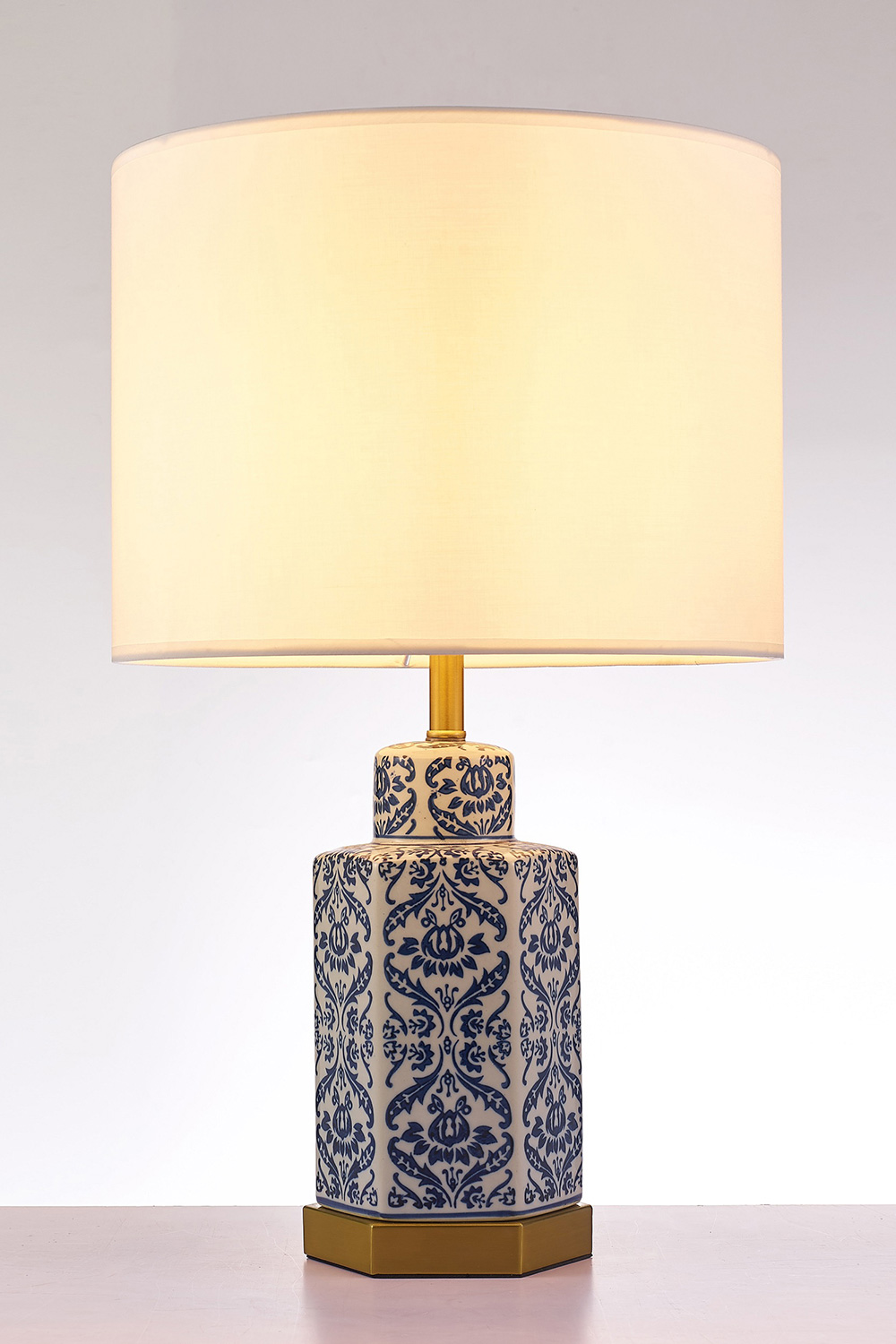 Pasargad - Destro Collection Metal and Ceramic Table Lamp Lights