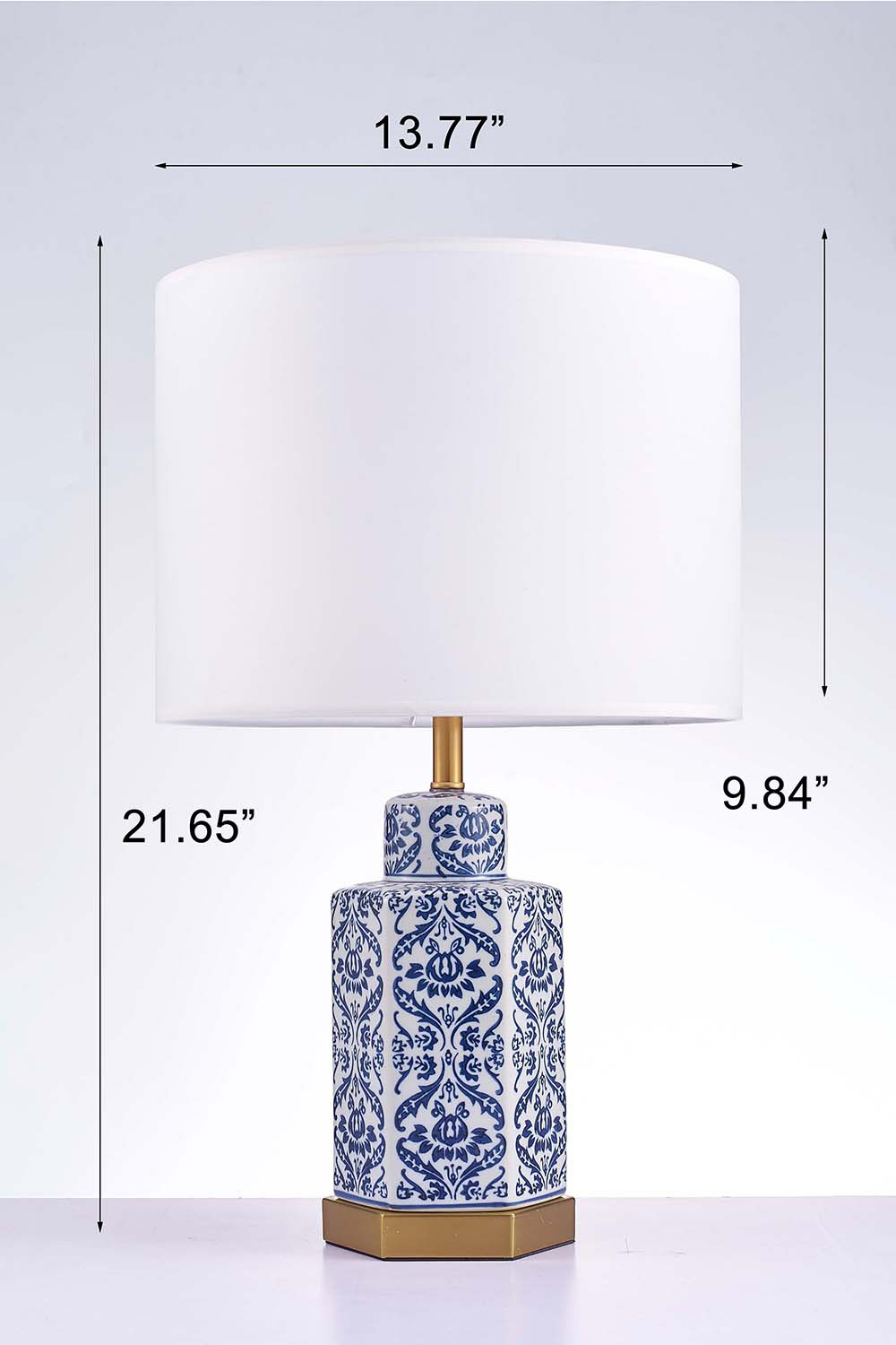 Pasargad - Destro Collection Metal and Ceramic Table Lamp Lights