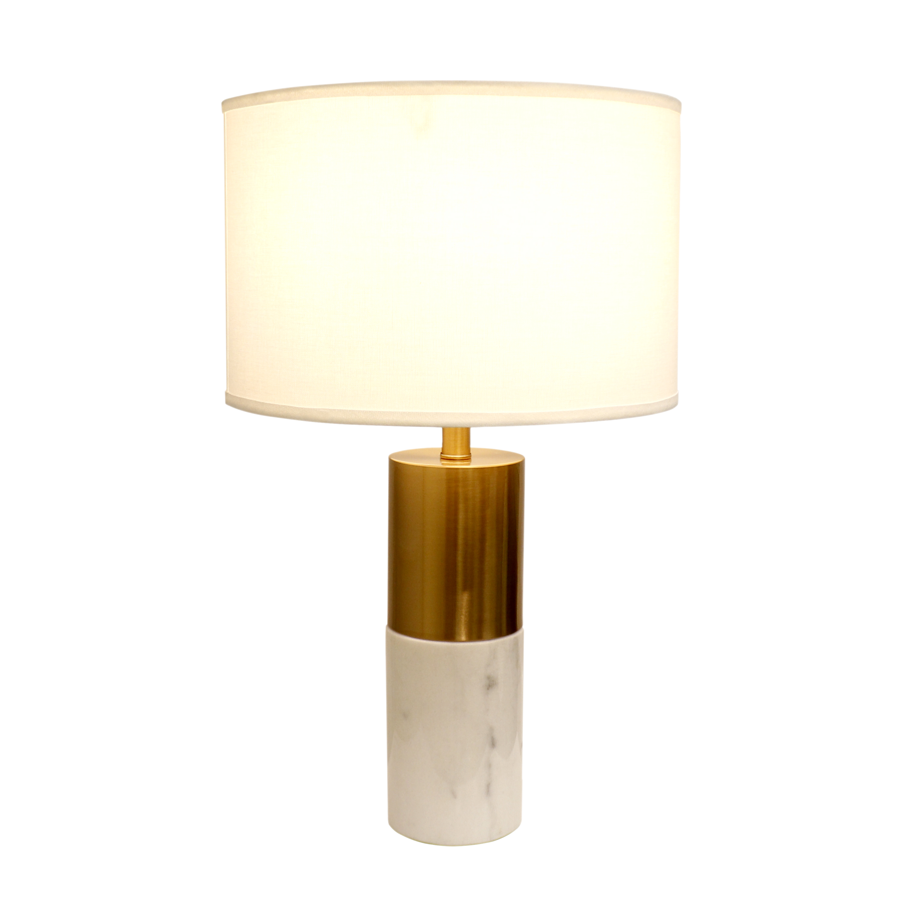 Pasargad - Rhoda Table Lamp in White/Gold, Marble