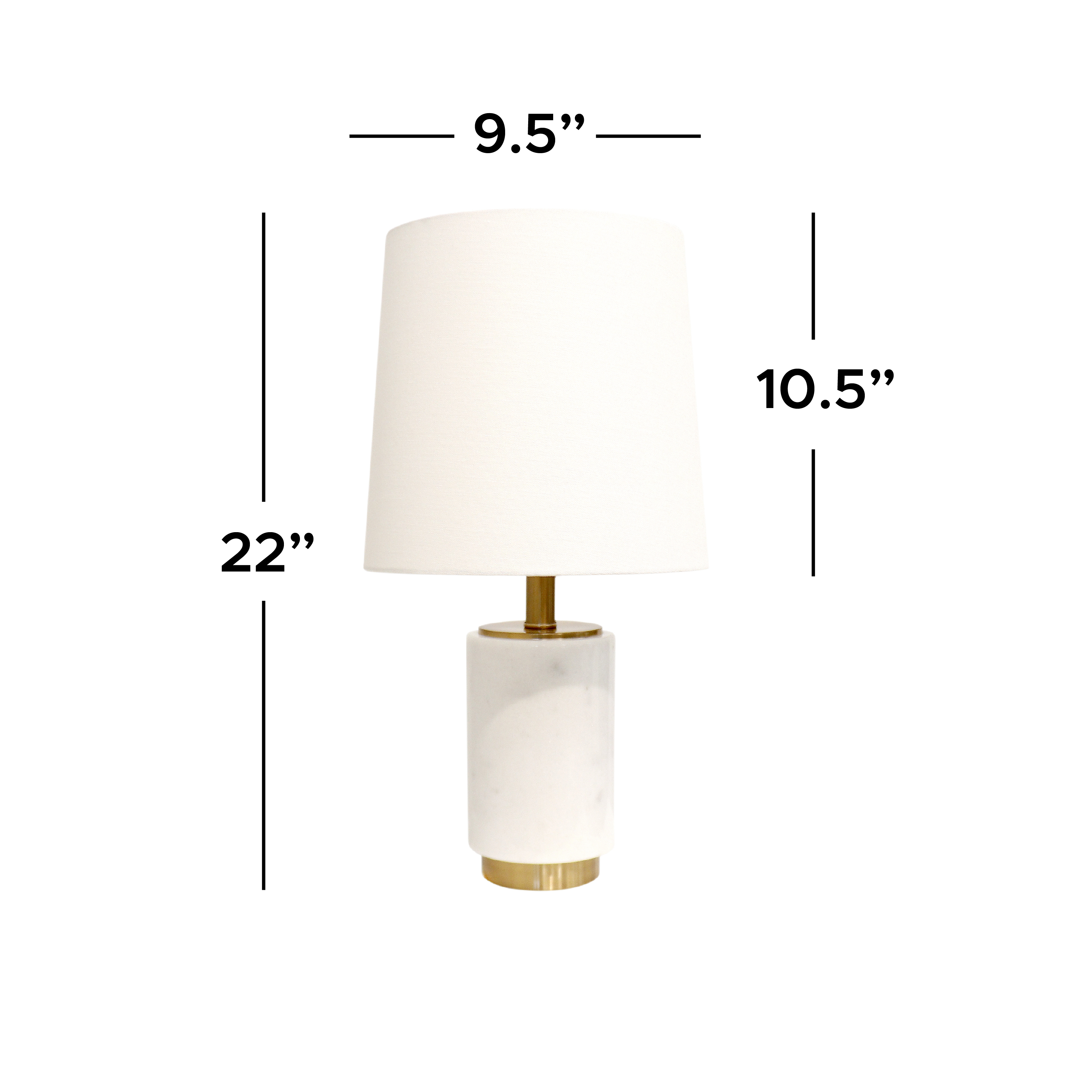 Pasargad - Leon Table Lamp in White/Gold, Marble