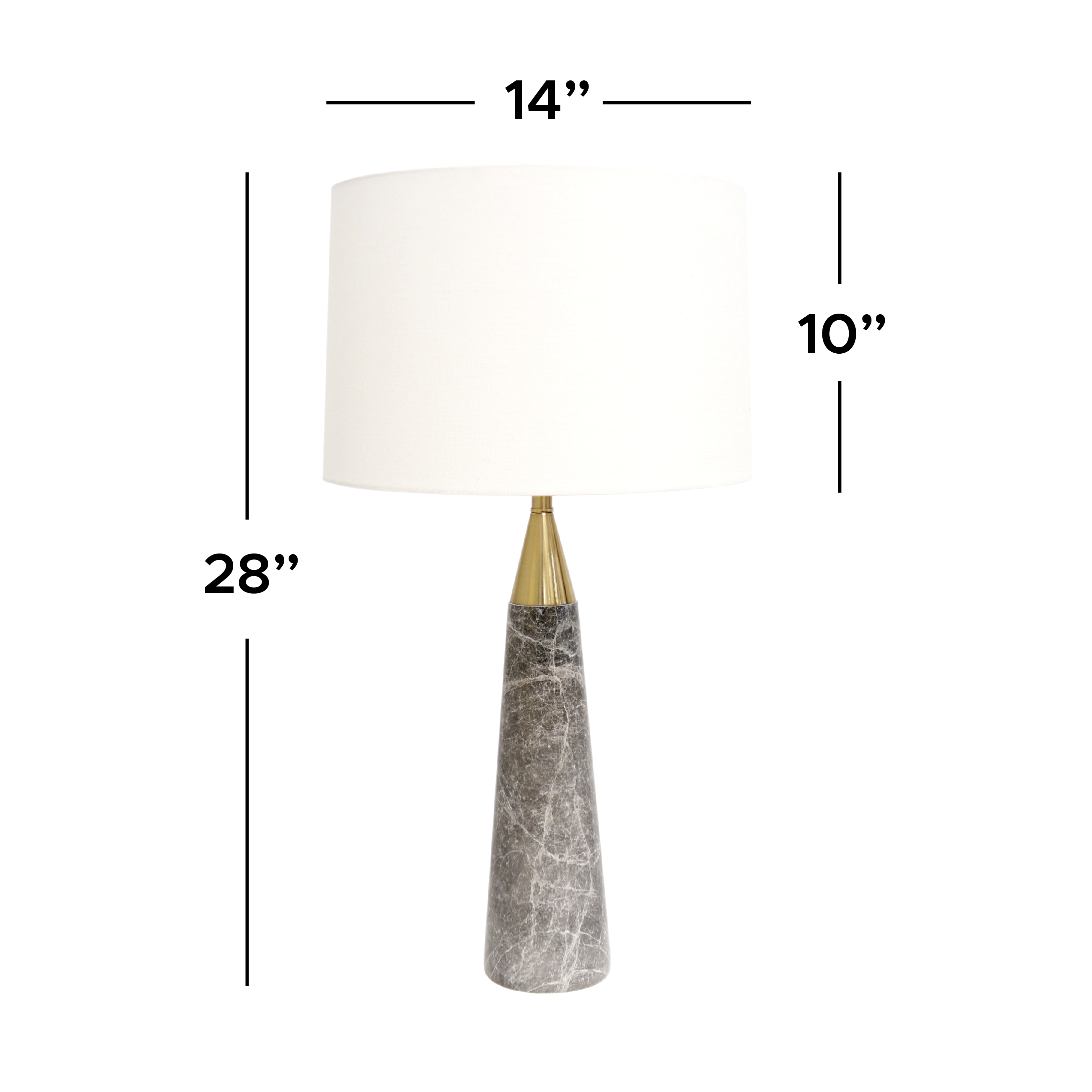 Pasargad - Radiance Table Lamp in White/Gold, Marble