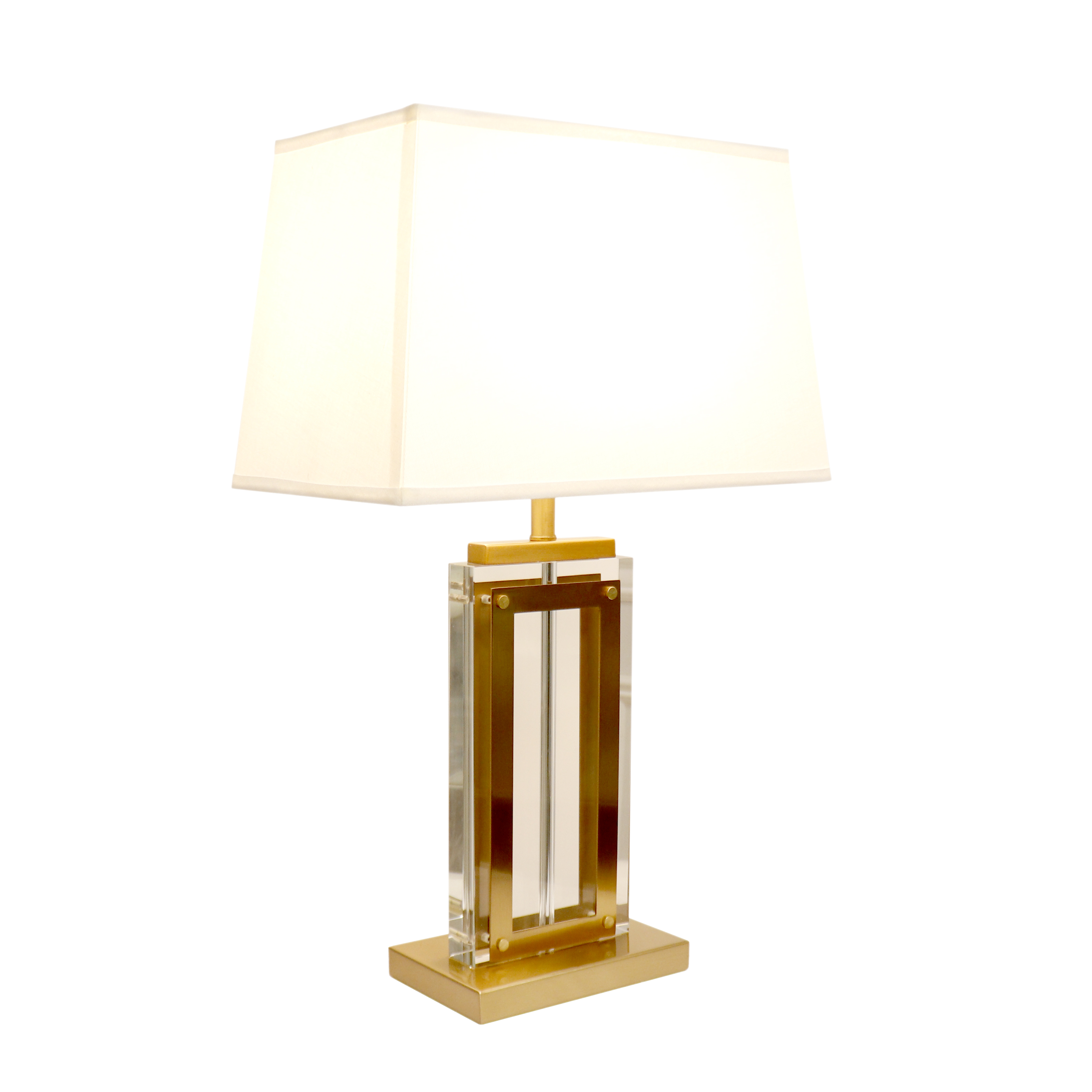 Pasargad - Astoria Table Lamp in Clear/Gold, Glass/Steel