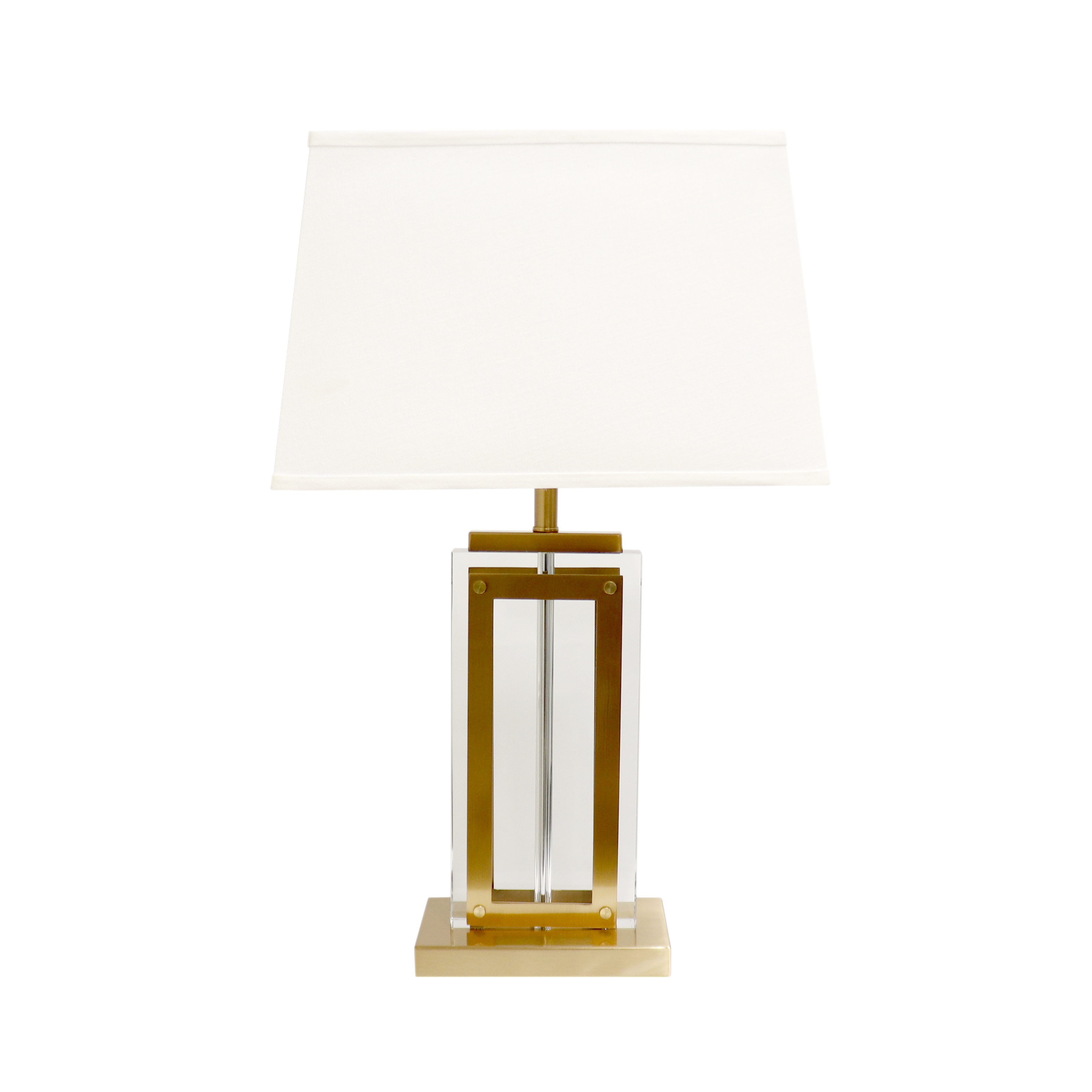 Pasargad - Astoria Table Lamp in Clear/Gold, Glass/Steel