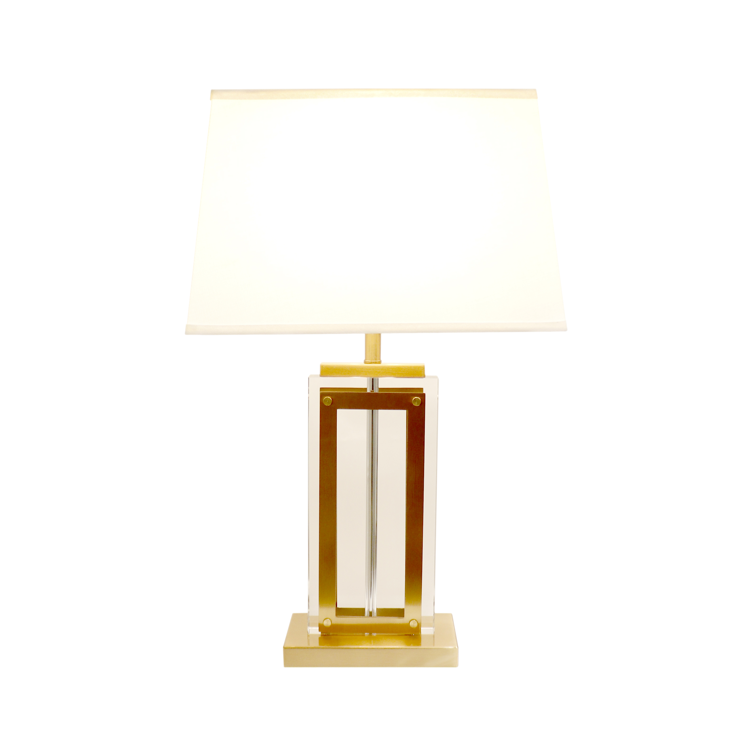 Pasargad - Astoria Table Lamp in Clear/Gold, Glass/Steel