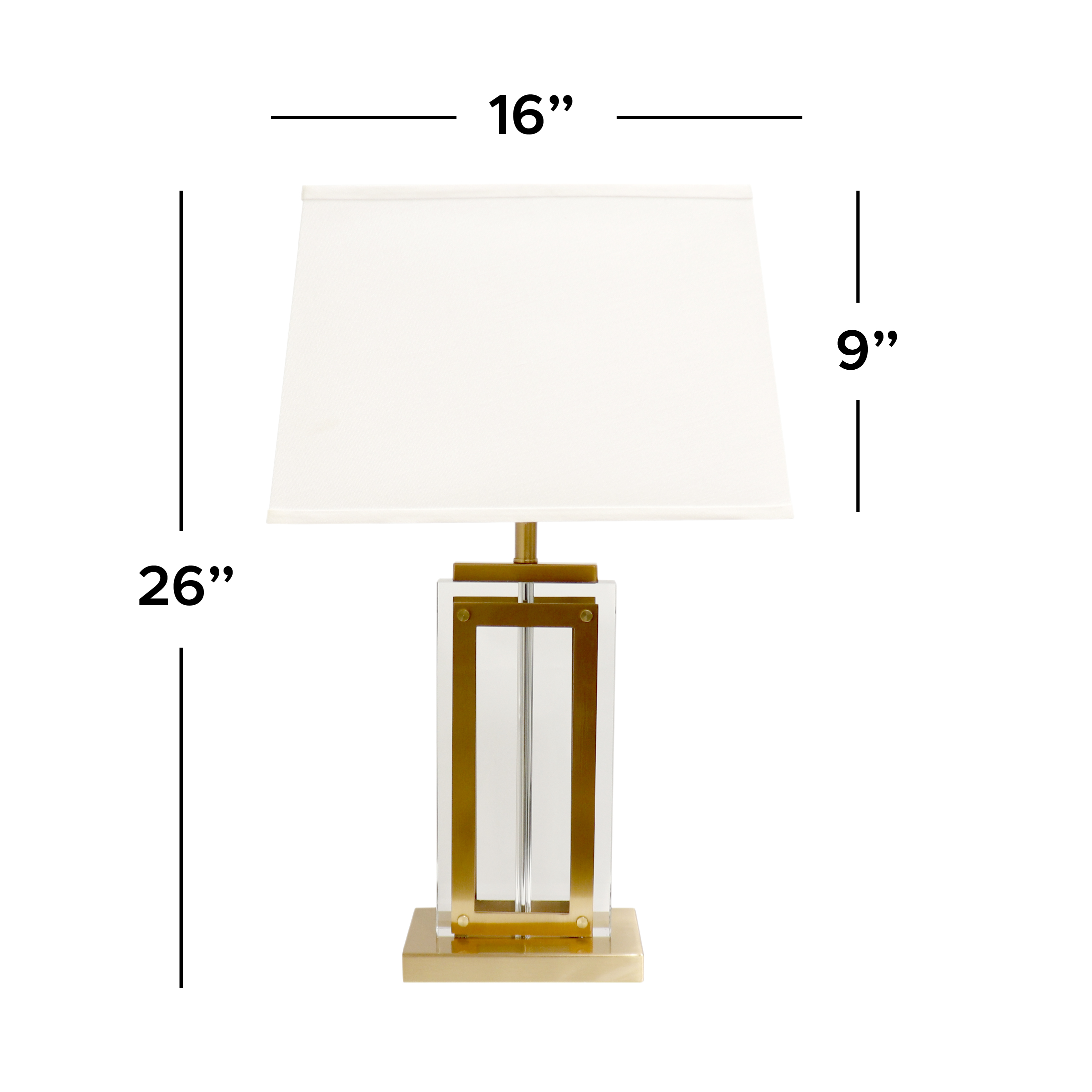 Pasargad - Astoria Table Lamp in Clear/Gold, Glass/Steel