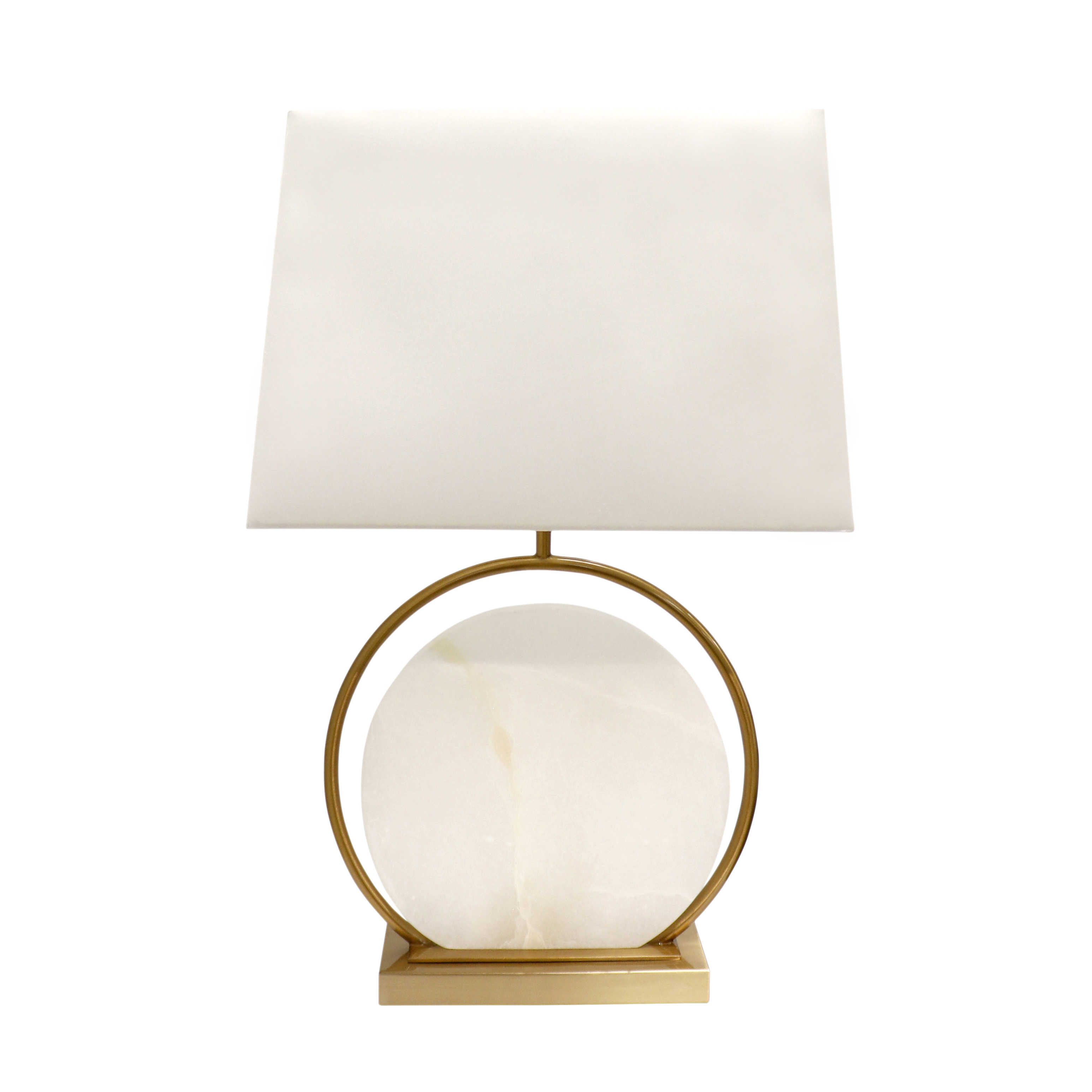 Pasargad - Orb Table Lamp in White/Gold, Metal/Marble