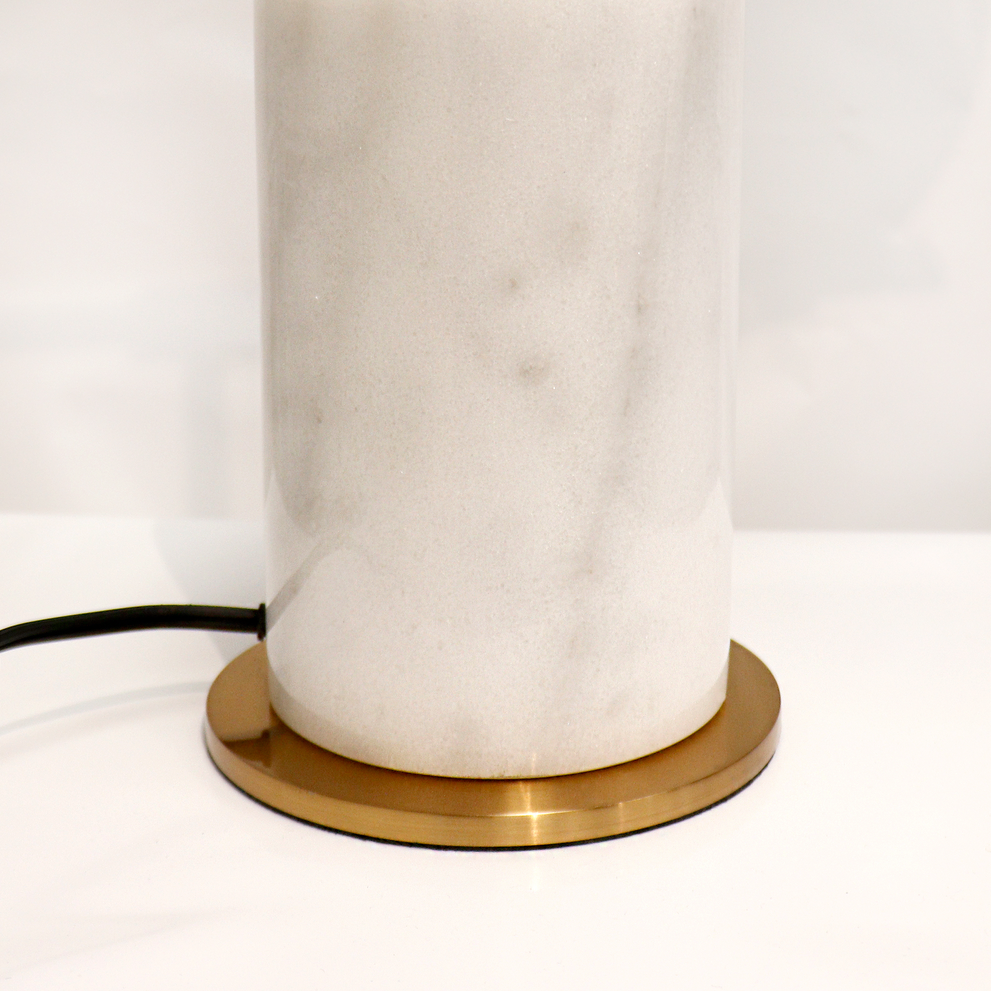 Pasargad - Bianca Table Lamp in White/Gold, Metal/Marble