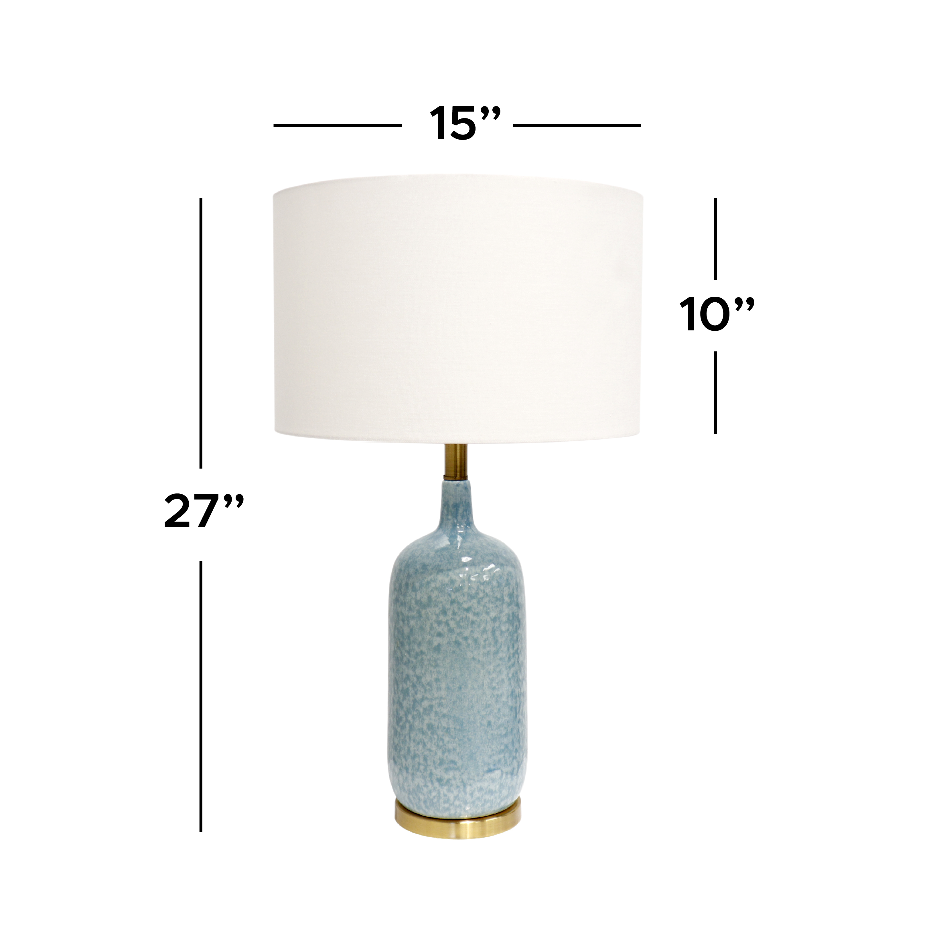 Pasargad - Tucson Table Lamp in Blue/Gold, Ceramic