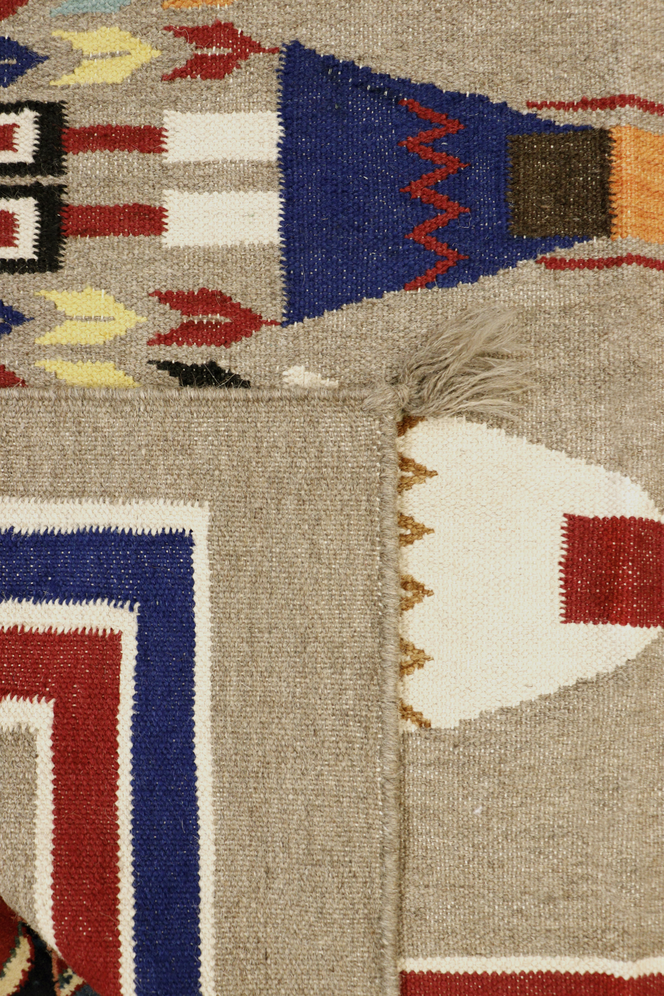 Pasargad - Tuscany Collection Flatweave Wool Area Rug in Mocha/Multi, 51" x 69" (PNT-207 4x6)