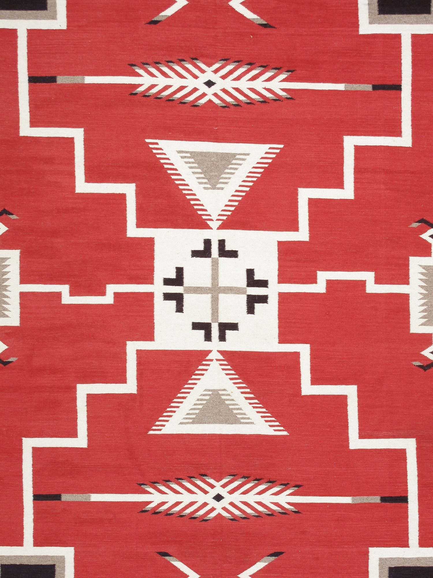 Pasargad - Tuscany Collection Flatweave Wool Area Rug in Red/Black, 108" x 142" (PNT-285 9x12)