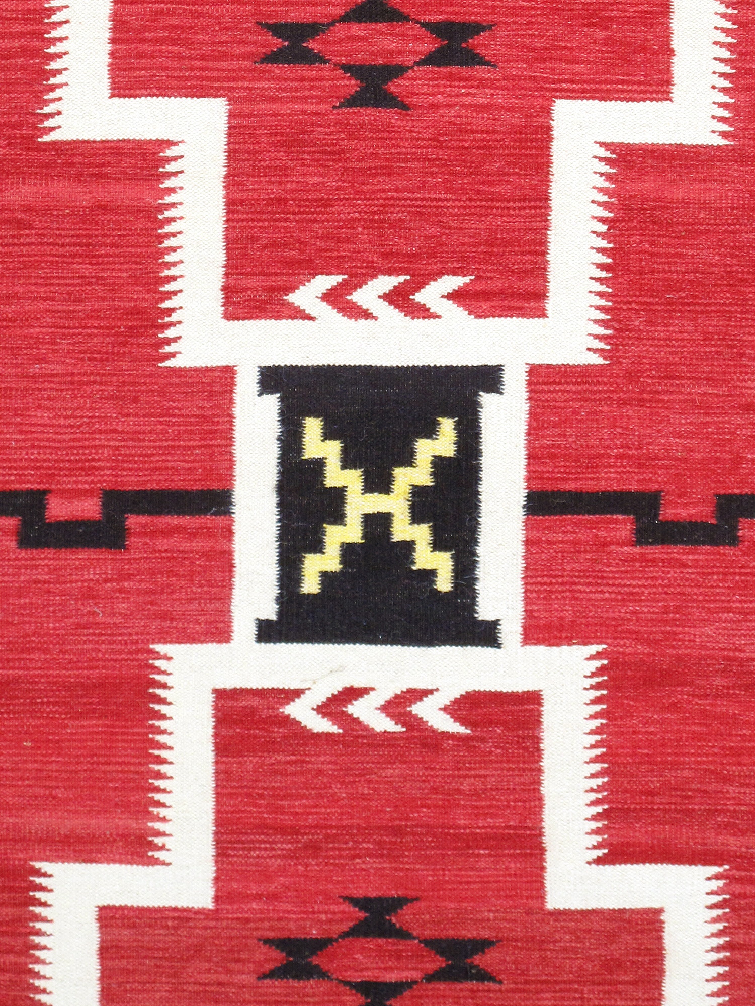 Pasargad - Tuscany Collection Flatweave Wool Area Rug in Red/Black, 75" x 106" (PNT-330 6x9)