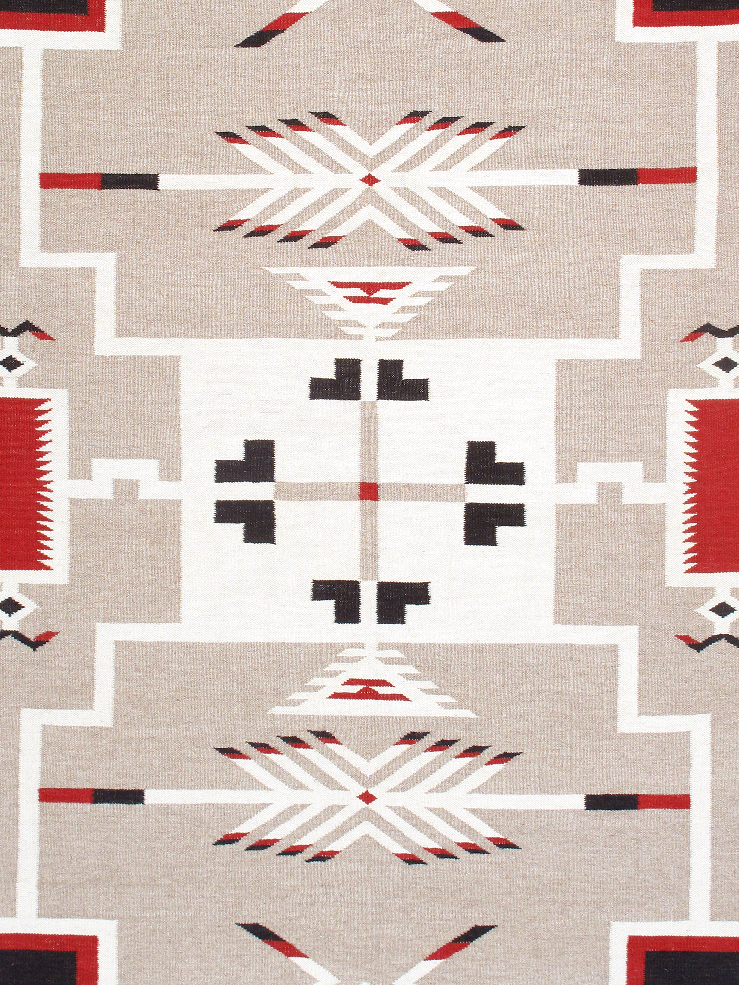 Pasargad - Tuscany Collection Flatweave Wool Area Rug in Ivory/Black, 98" x 118" (PNT-339 8x10)