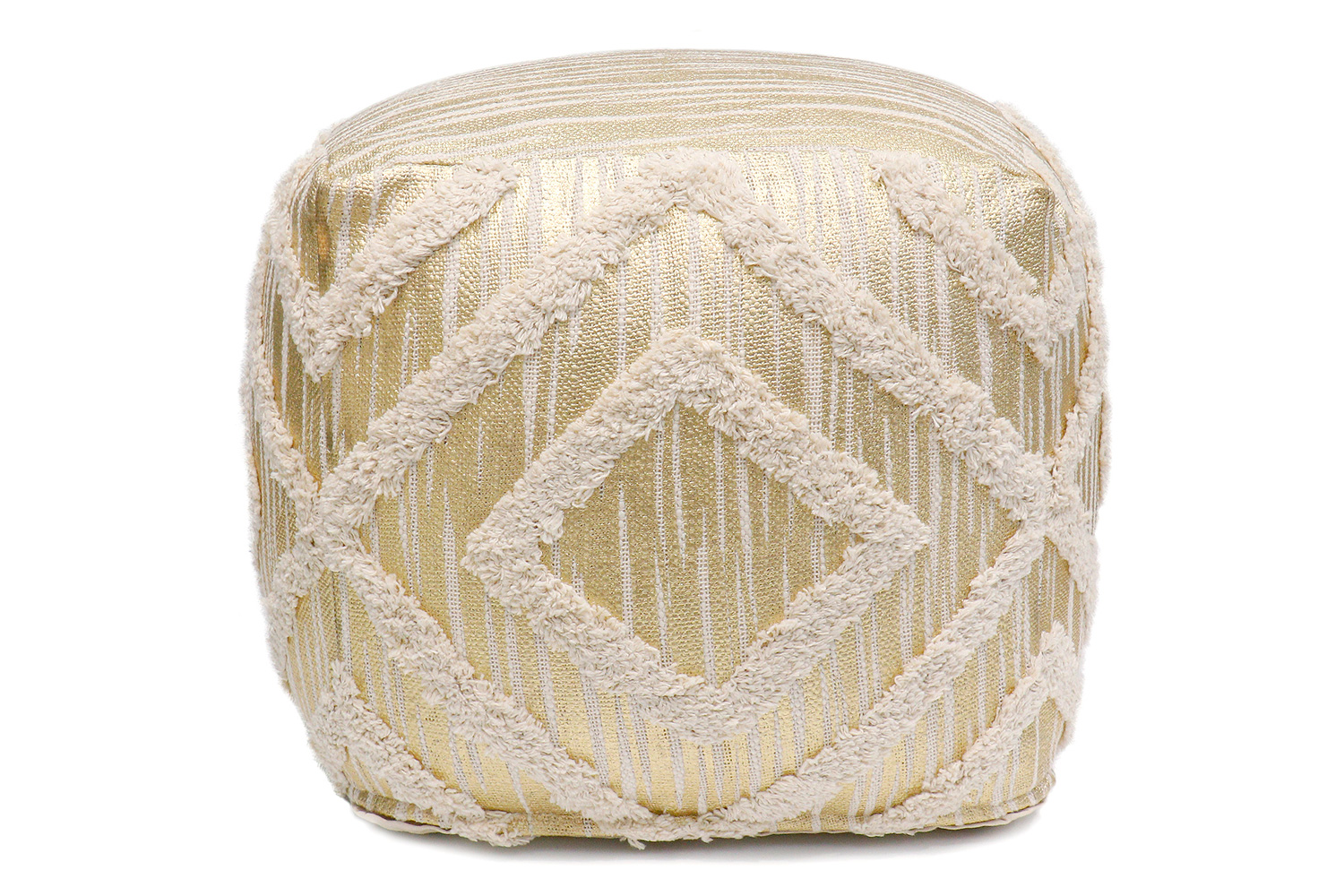 Pasargad Grandcanyon Cotton Pouf - Gold