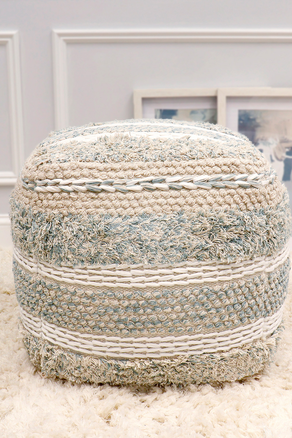 Pasargad - Grand Canyon Cotton Pouf Beige Color