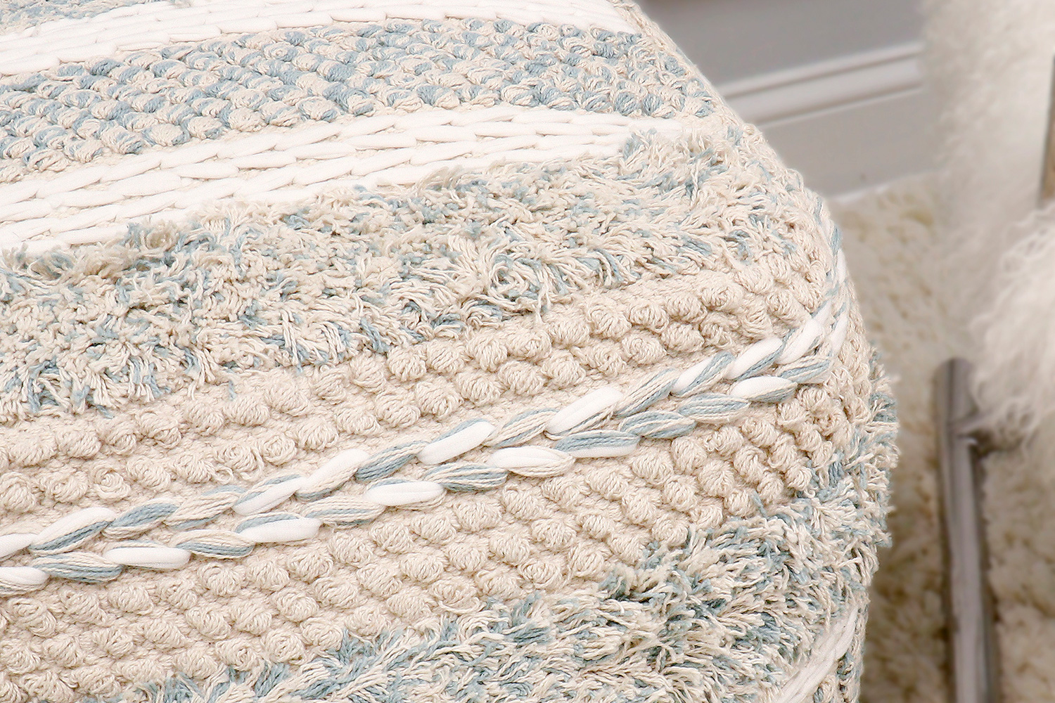 Pasargad - Grand Canyon Cotton Pouf Beige Color