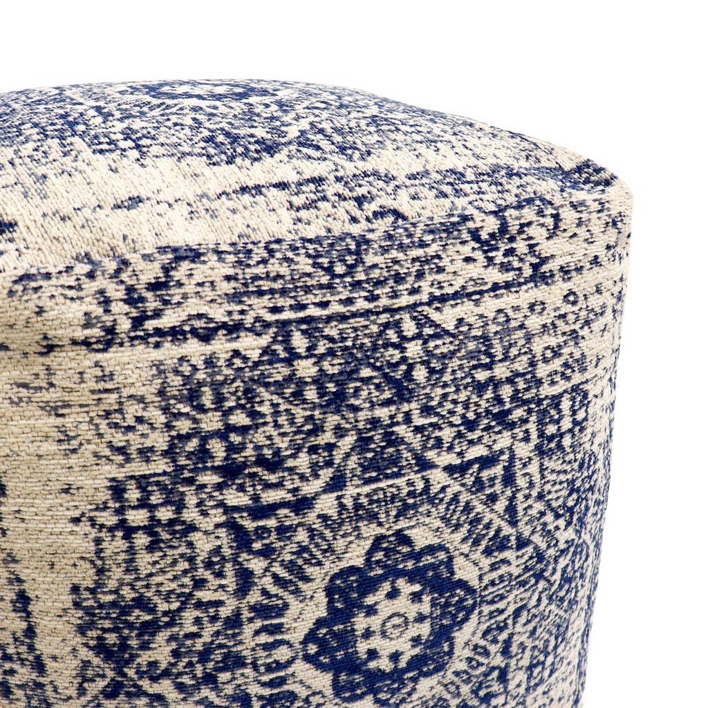 Pasargad Grand Canyon Pouf - Navy, Cotton