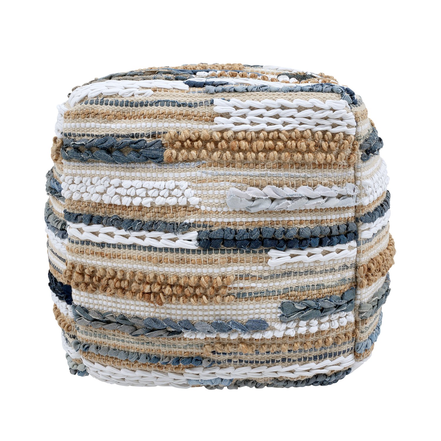 Pasargad - Grand Canyon Pouf in Multi-Color, Cotton/Jute