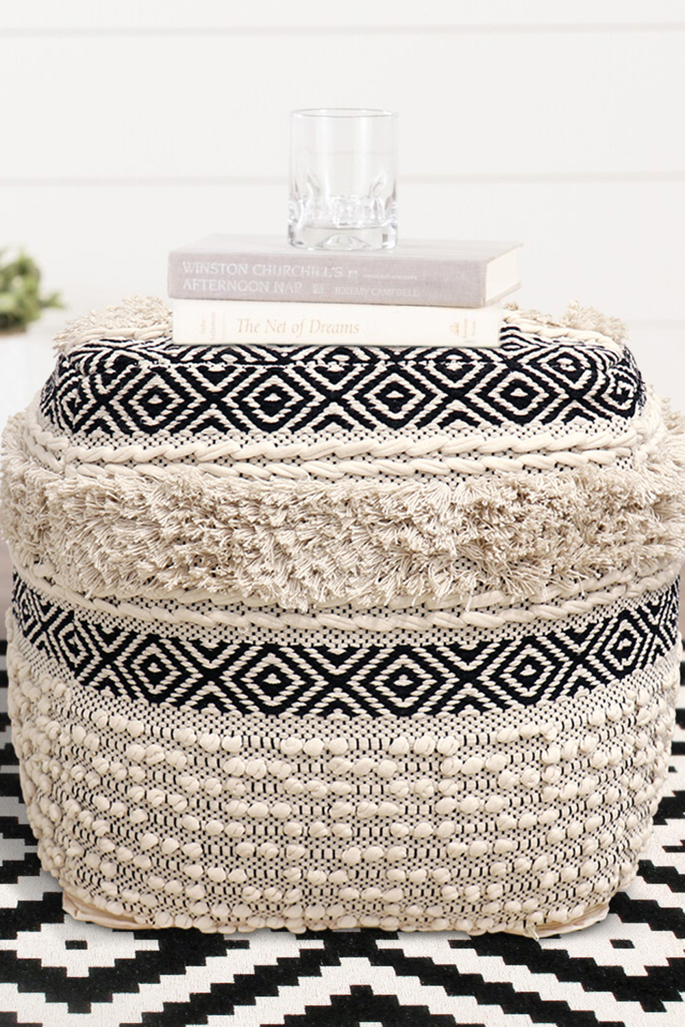 Pasargad - Grandcanyon Cotton Pouf Ivory Color