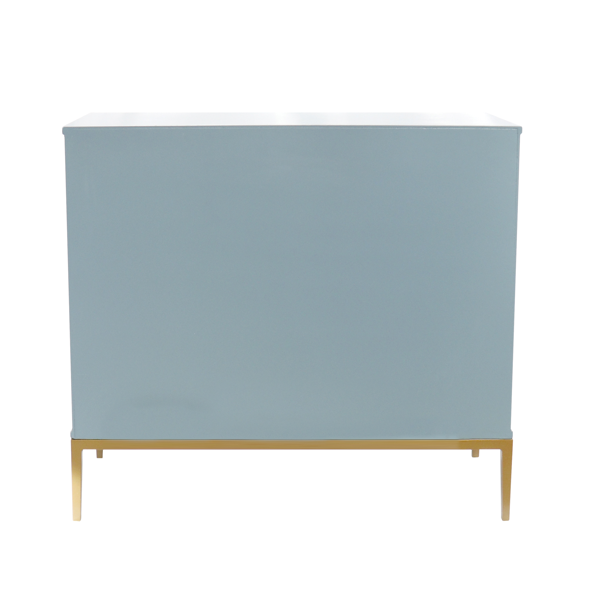 Pasargad - Edgar Metal Frame Cabinet in Aqua/Gold, Wood