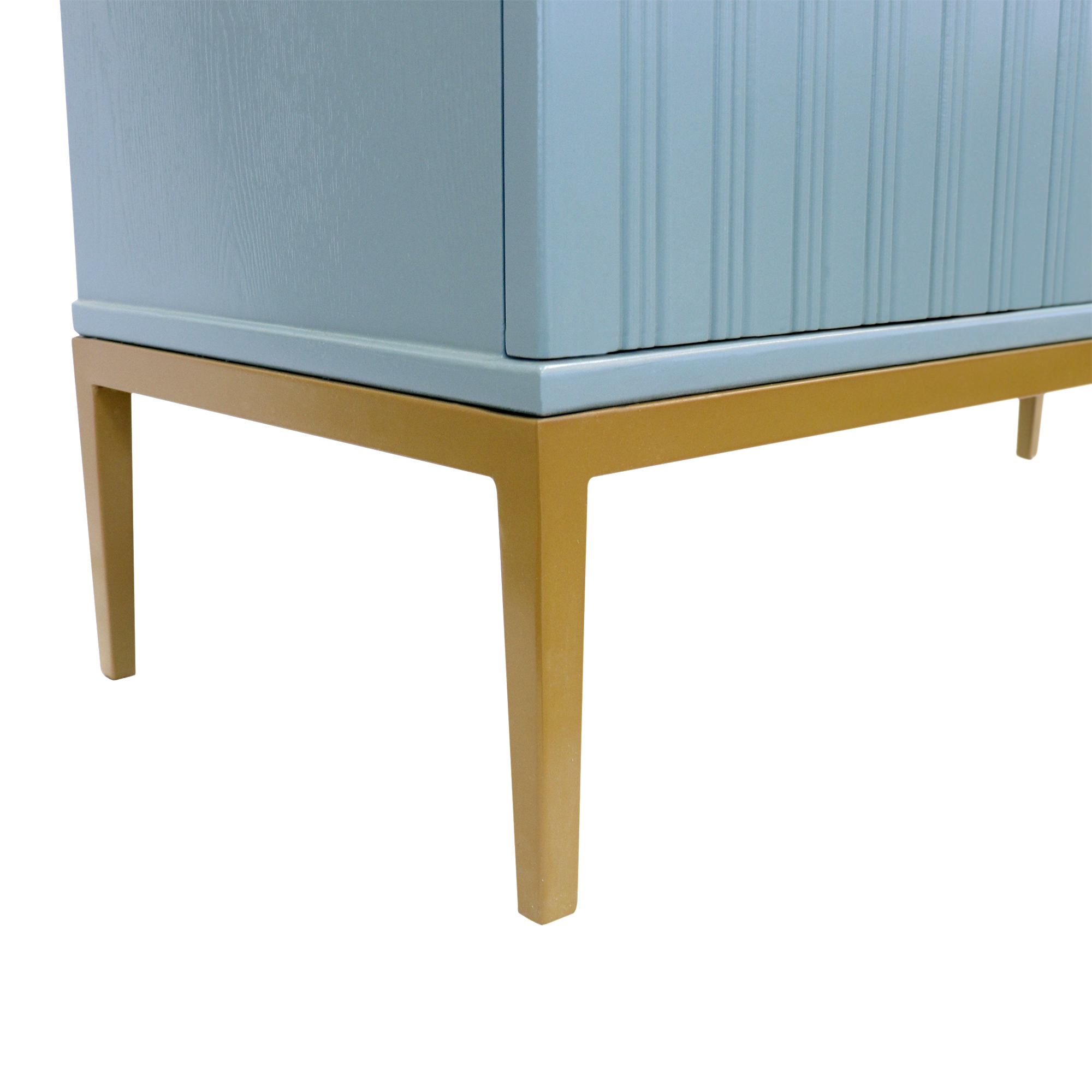 Pasargad - Edgar Metal Frame Cabinet in Aqua/Gold, Wood