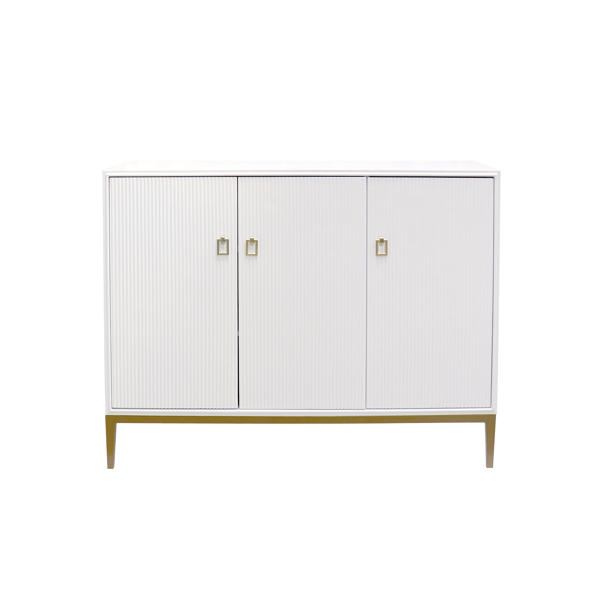 Pasargad Victoria 3 Doors Sideboard - Ivory/Bronze, Wood