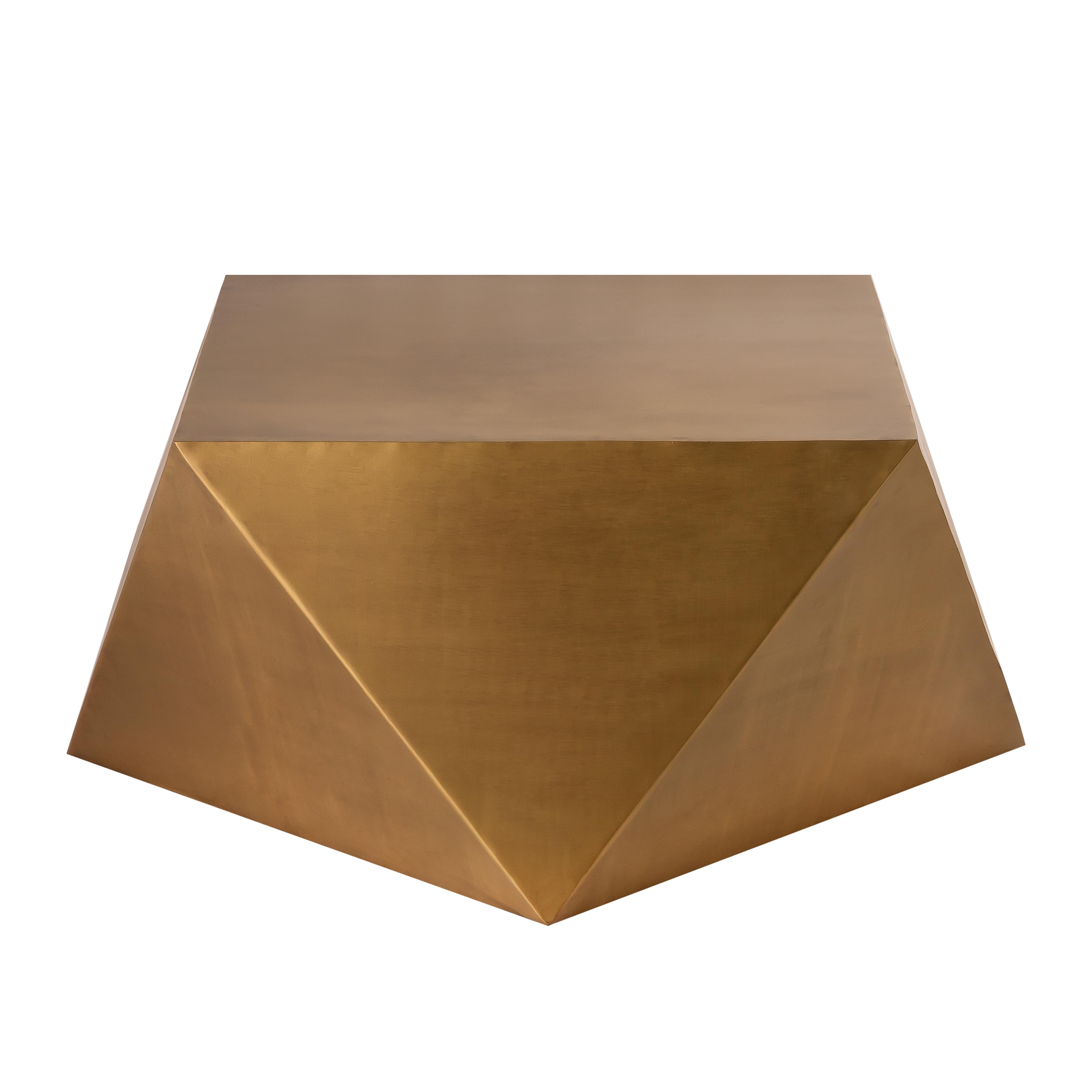 Pasargad Dimitri Square Coffee Table - Brass, Iron