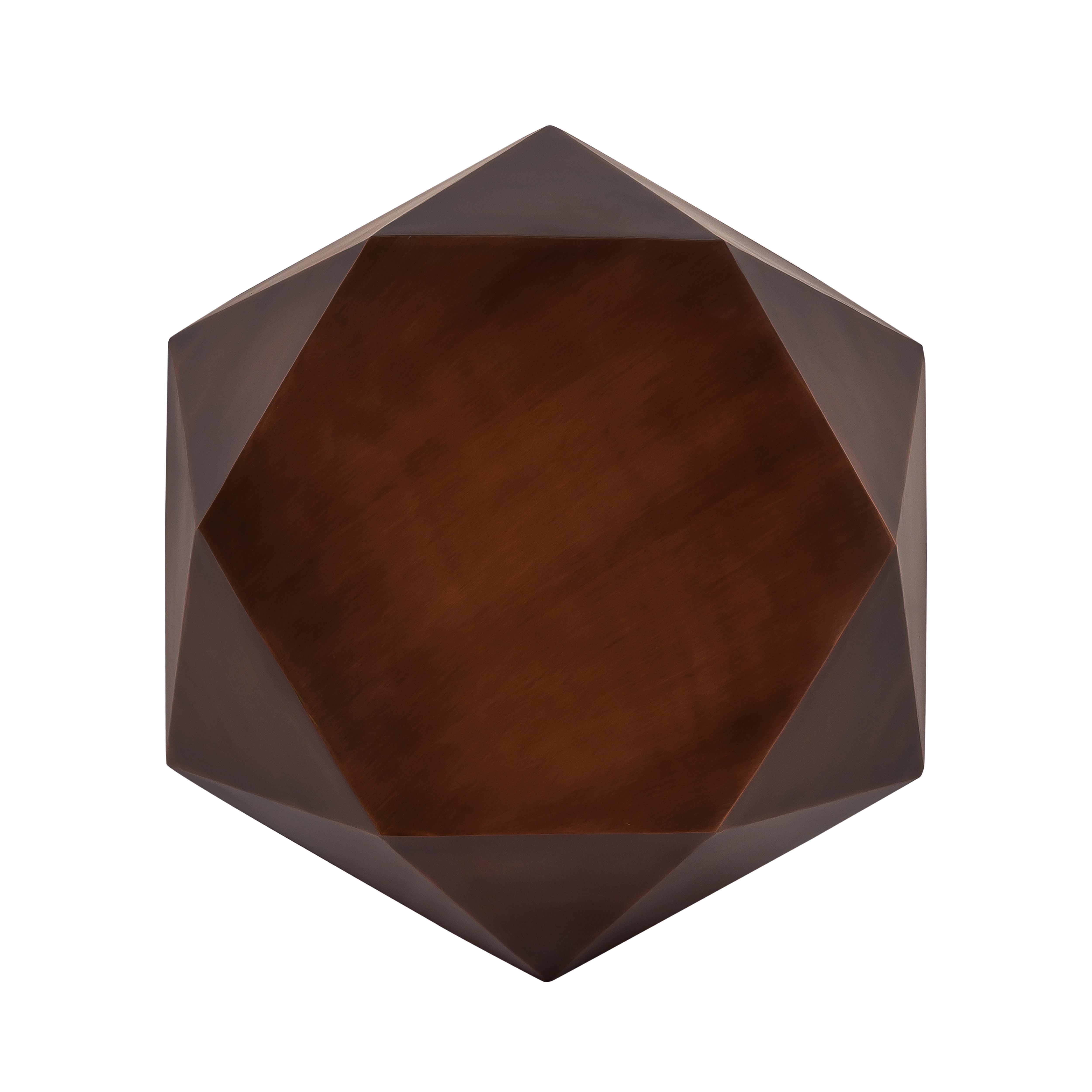 Pasargad - Lexi Hexagonal Side Table in Copper, Iron